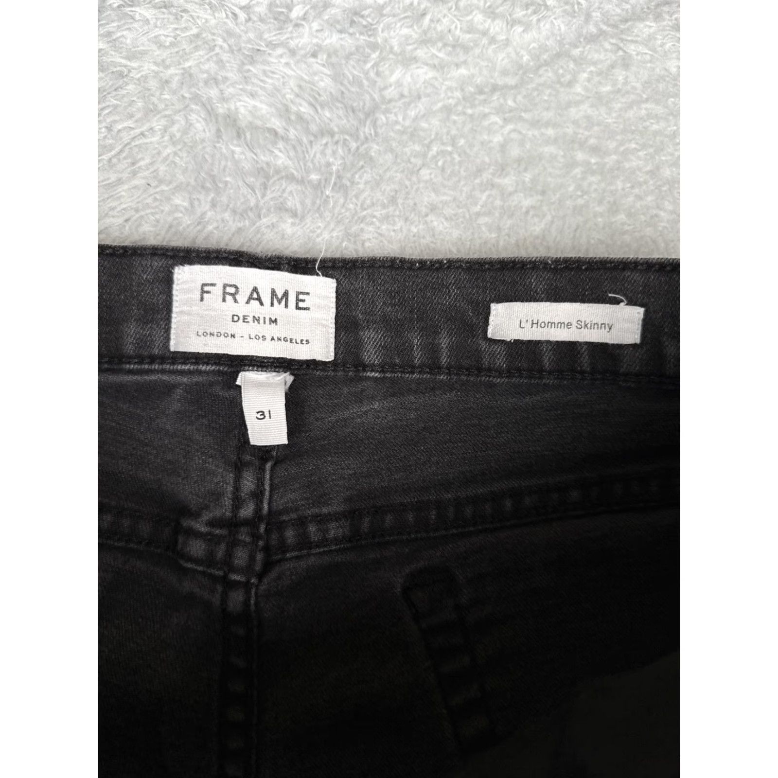 Frame FRAME L'Homme Skinny Jeans Mens 32x28 Gray Charcoal Distressed Stretch Denim USA Size US 32 / EU 48 - 6 Thumbnail