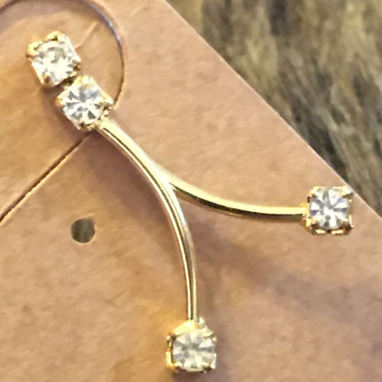 Jewelry Elegant minimalist gold plated crystal earrings Size ONE SIZE - 3 Thumbnail