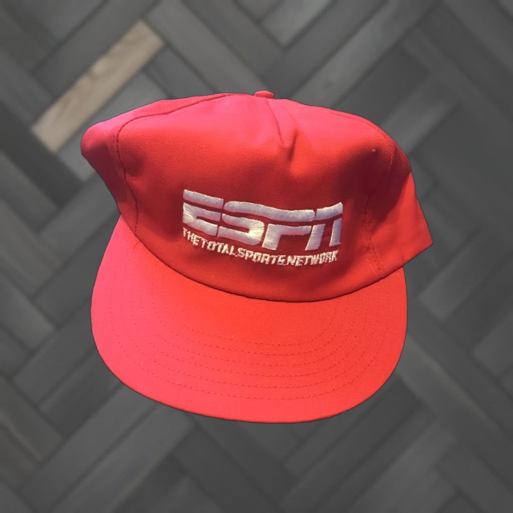 Vintage VINTAGE ESPN The Total Sports Network Red Snapback Hat Cap Unisex Adults Adjustable Red Baseball Cap 90s RetroMens Size ONE SIZE - 1 Thumbnail