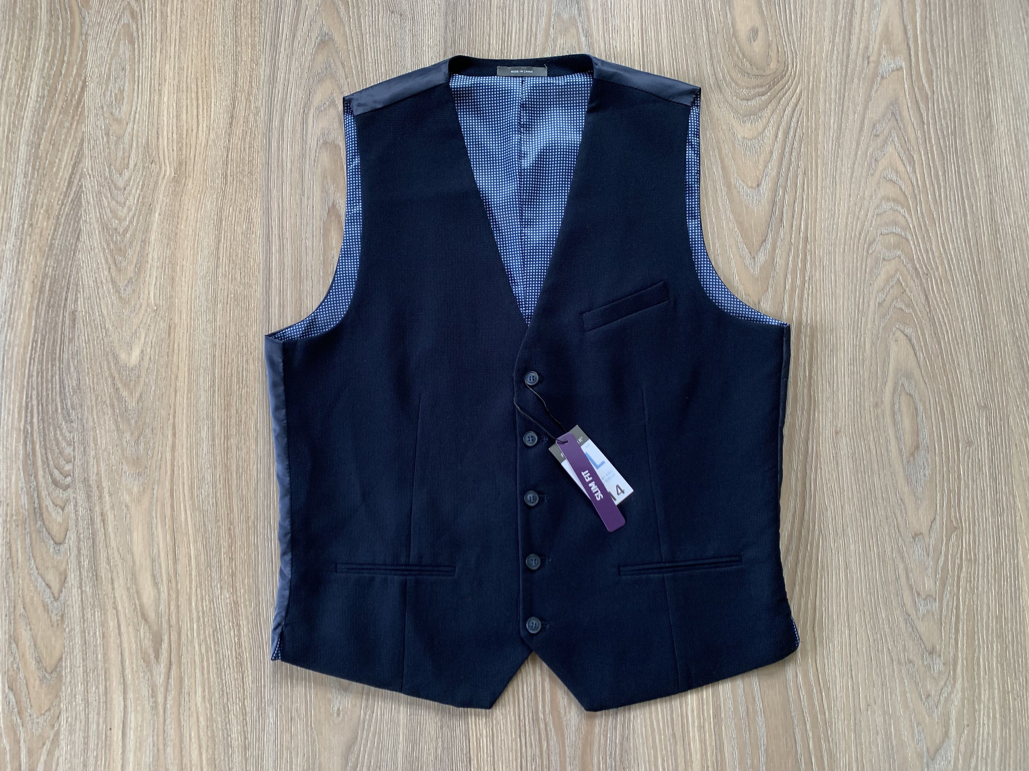 Designer Primark Mens Blue Vest Size 42S - 2 Thumbnail