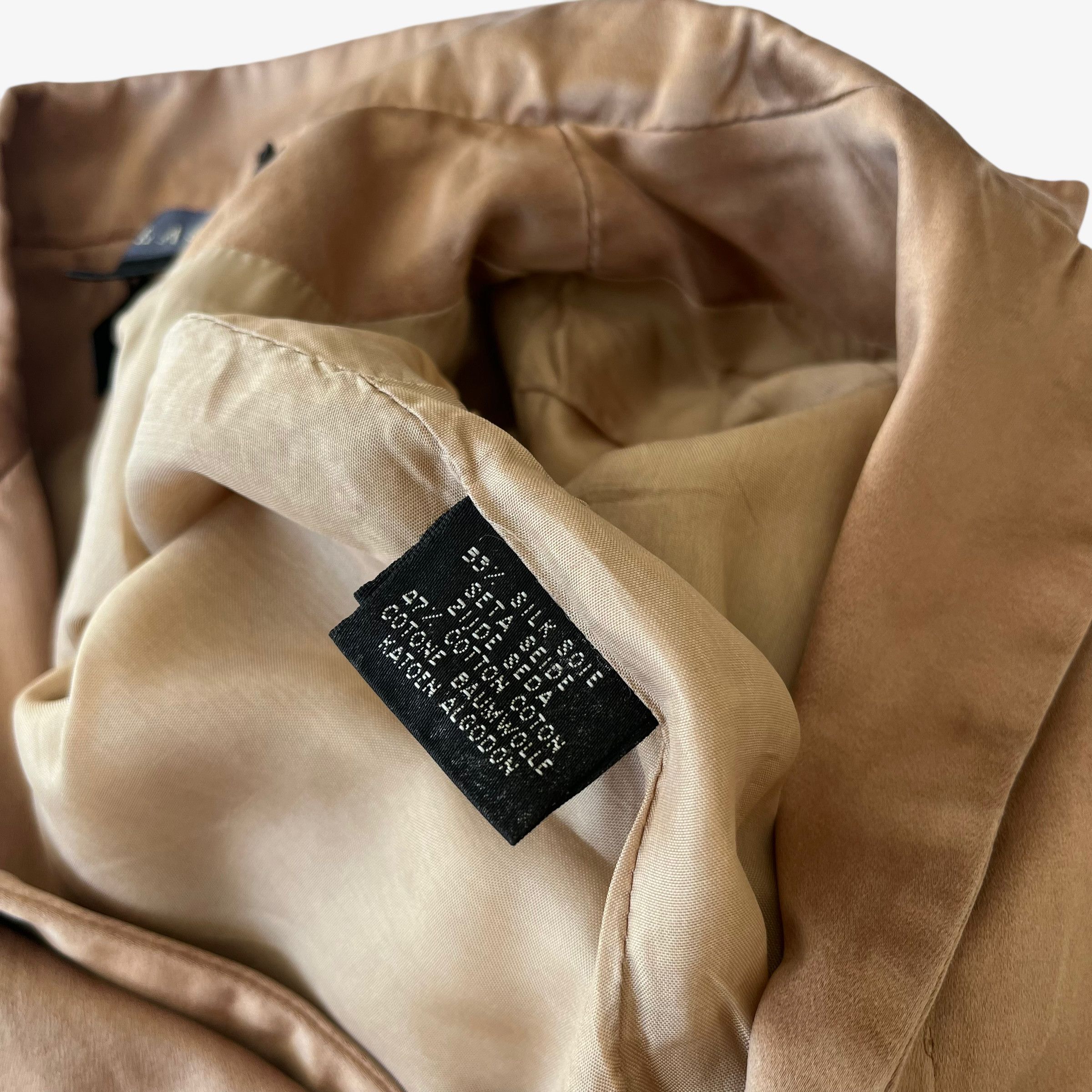 Ralph Lauren Vintage 90s Women's Ralph Lauren Silk Blend Beige Blazer Size S / US 4 / IT 40 - 4 Thumbnail
