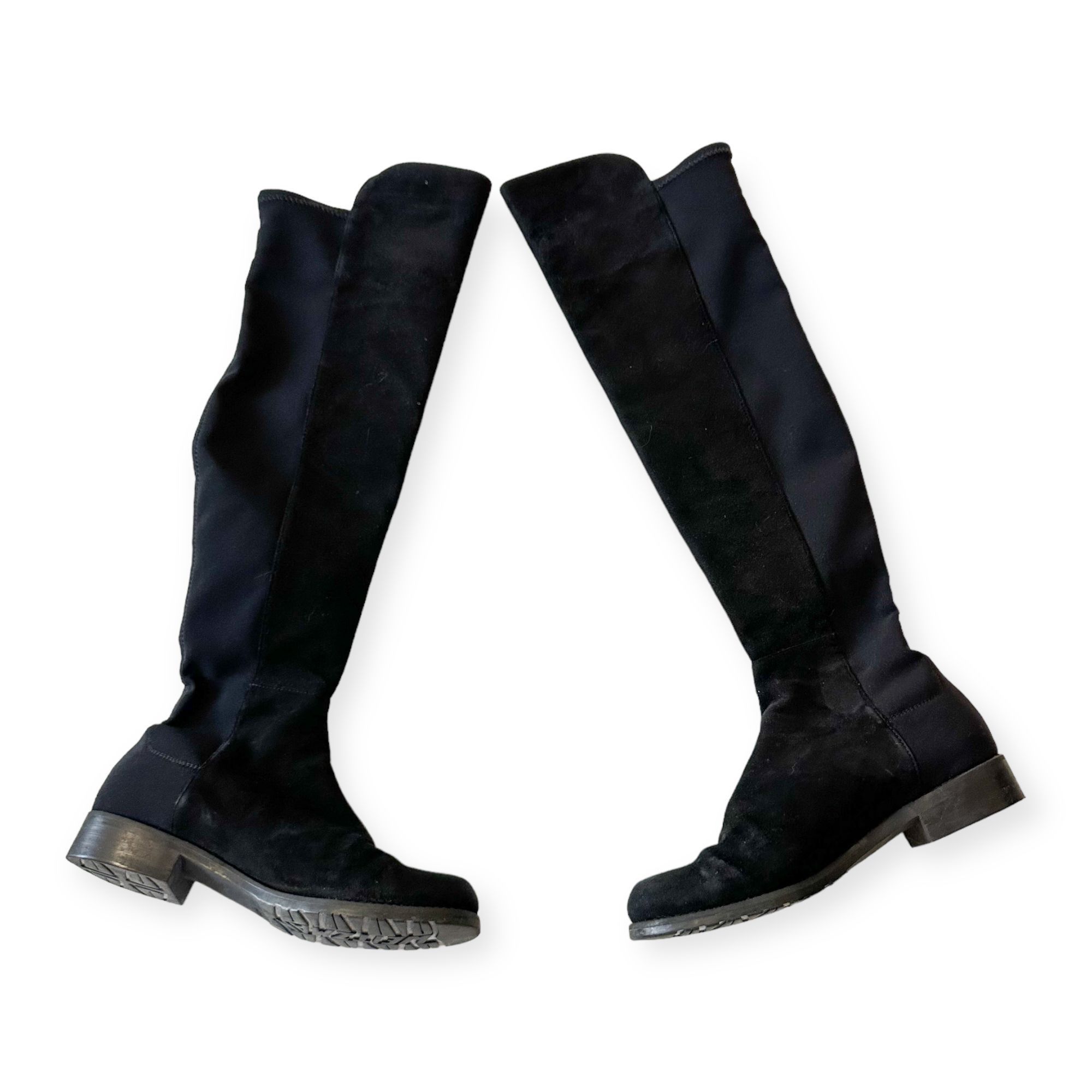 Stuart Weitzman Stuart Weitzman Over the Knee Black Suede/Stretch 50/50 Boot Size US 6 / IT 36 - 2 Thumbnail