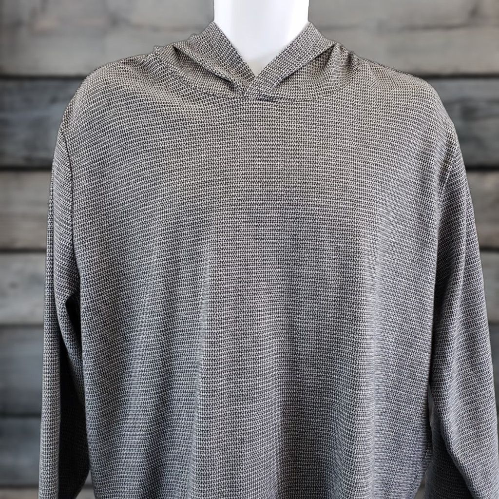 Vince Vince Mens Jacquard Hoodie Sz XL Gray Long Sleeve Cotton Blend pattern Solid Pullover Adult XL Mens Size US XL / EU 56 / 4 - 1 Thumbnail