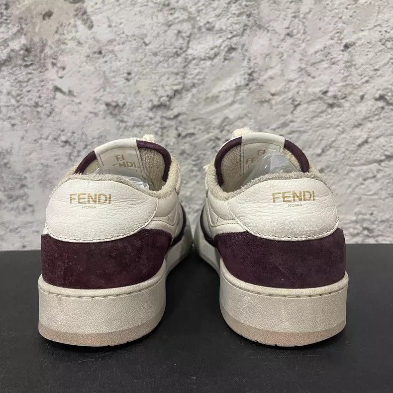 Fendi Fendi Sneakers Size 8 White and Burgundy Size US 8 / EU 41 - 3 Thumbnail