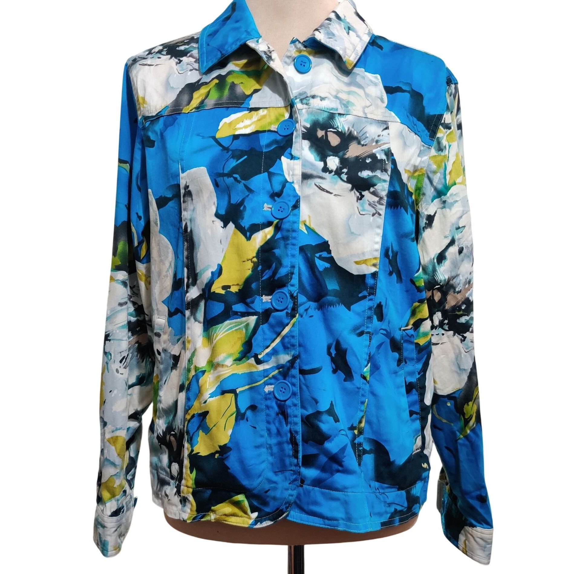 Coldwater Creek Coldwater Creek M Womens Jacket Painterly Floral Print Cotto Size M / US 6-8 / IT 42-44 - 1 Thumbnail