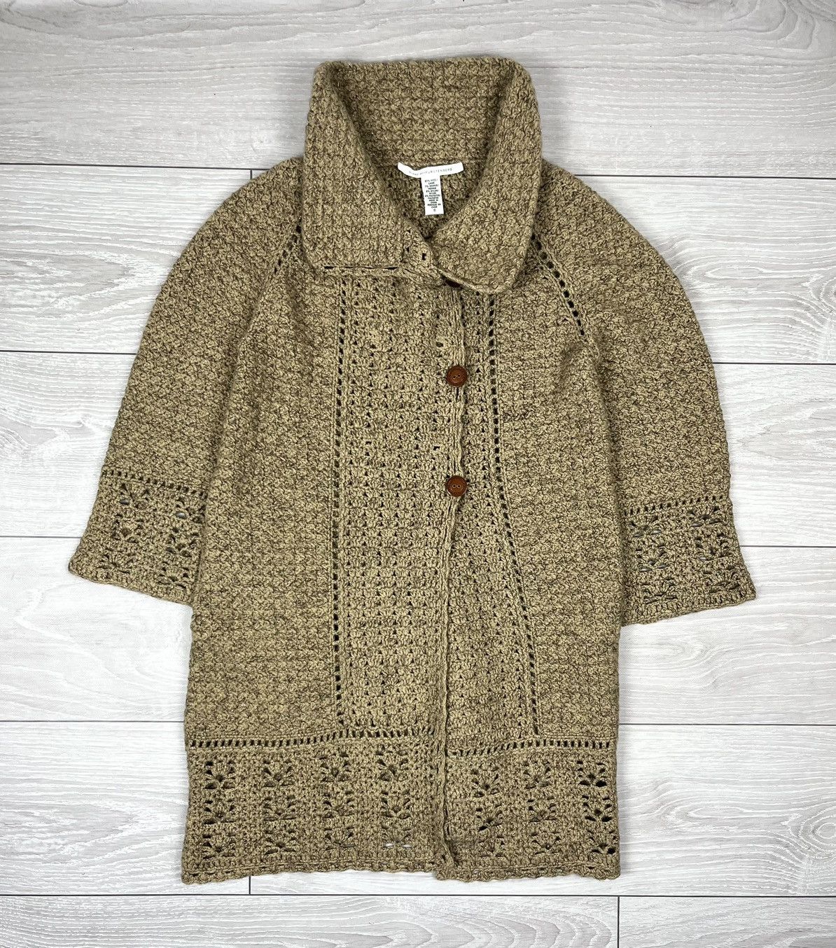 Diane von Furstenberg Diane Von Furstenberg Cable Knit Double Breasted Wool Coat Size S / US 4 / IT 40 - 1 Thumbnail