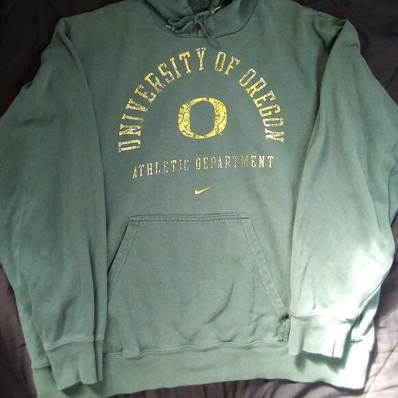 NCAA × Nike × Vintage Vintage Nike Oregon Ducks Athletic Dept. Hoodie Sweatshirt Size US XXL / EU 58 / 5 - 3 Thumbnail