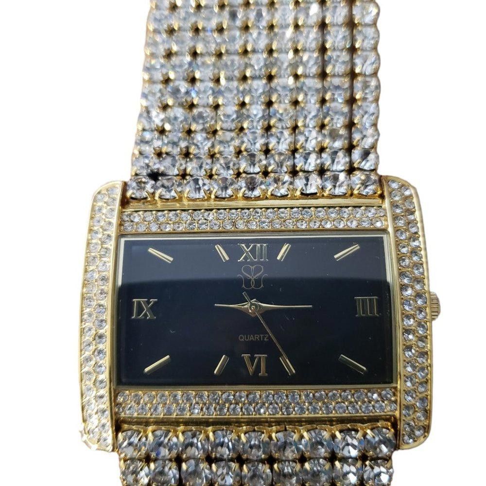 Designer Suzanne Somers Vintage Rhinestone & Gold Tone Watch Size ONE SIZE - 3 Thumbnail
