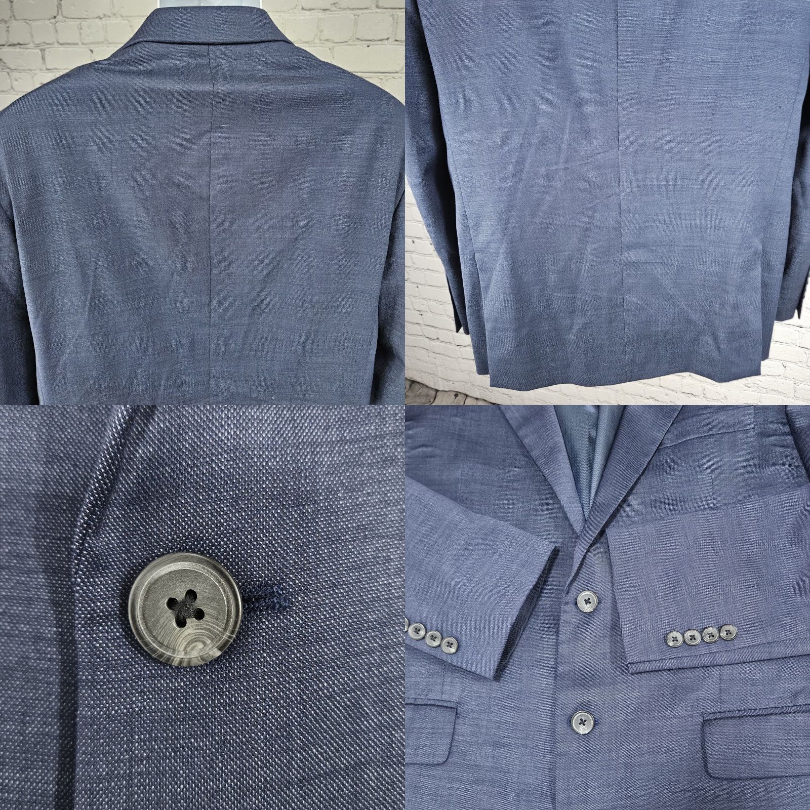 Jos. A. Bank VINTAGE Jos. A. Bank 1905 Blue Wool Blend Slim Fit 2 Button Vented Blazer Sport Coat 43R Size 46R - 9 Thumbnail