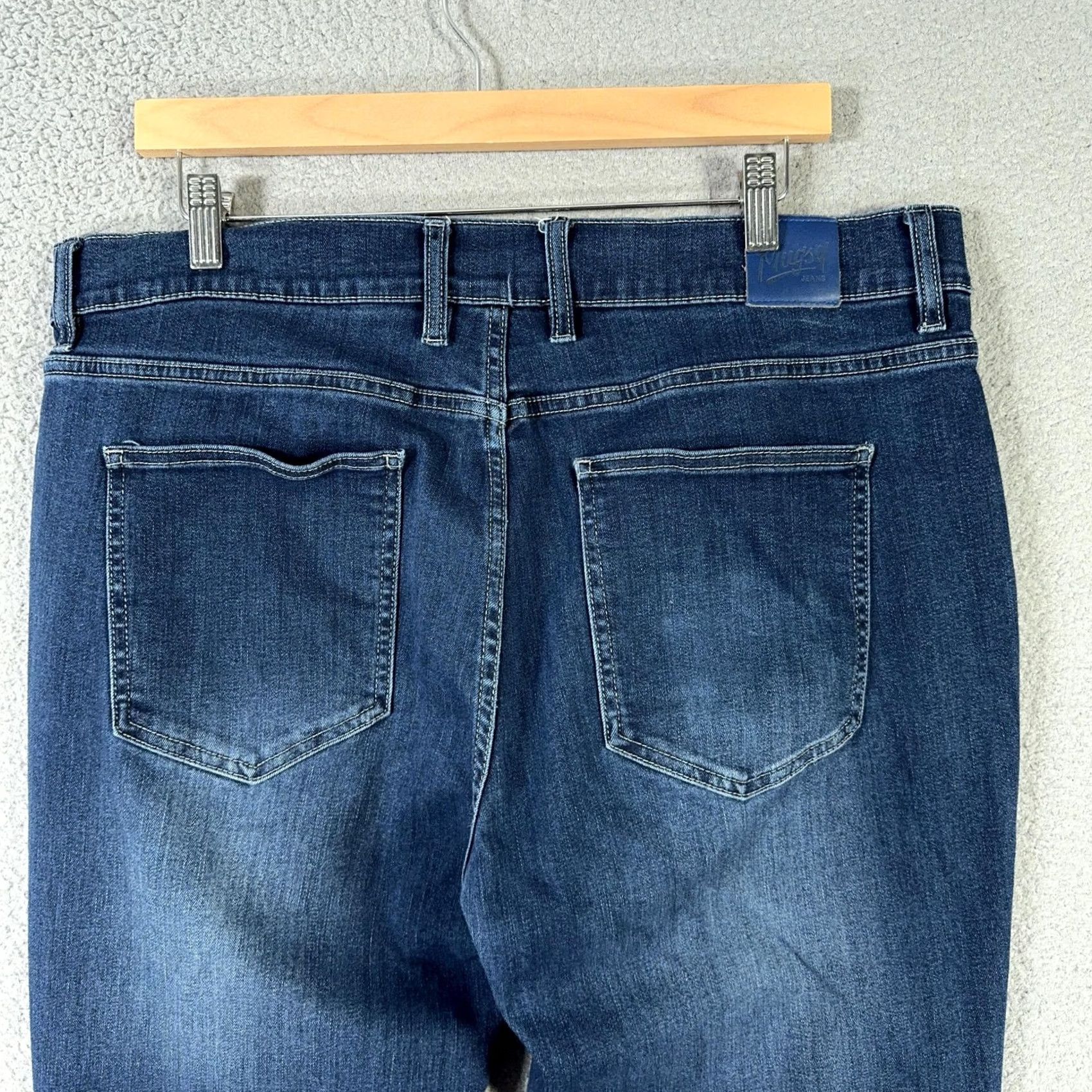 Denime Mugsy Jeans Mens Tapered Denim 38x30 Kinzies Blue Stretch FLX4NKZ 5-Pocket Leather Logo Pocket Lining Slim Comfort Size US 38 / EU 54 - 7 Thumbnail