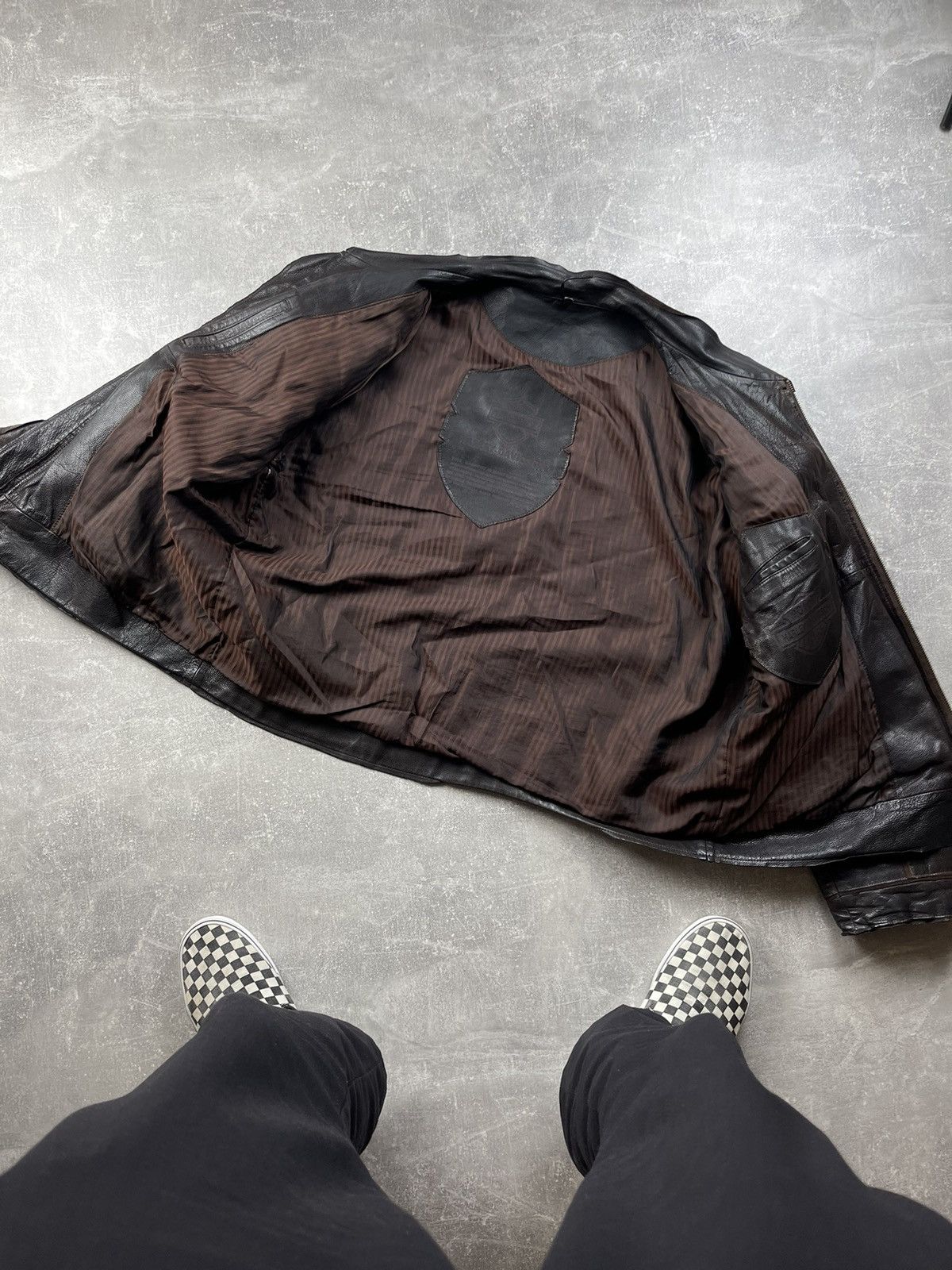 Harley Davidson × Vintage Vintage Harley Davidson 90s Leather Brown Biker Jacket Size US XL / EU 56 / 4 - 9 Thumbnail