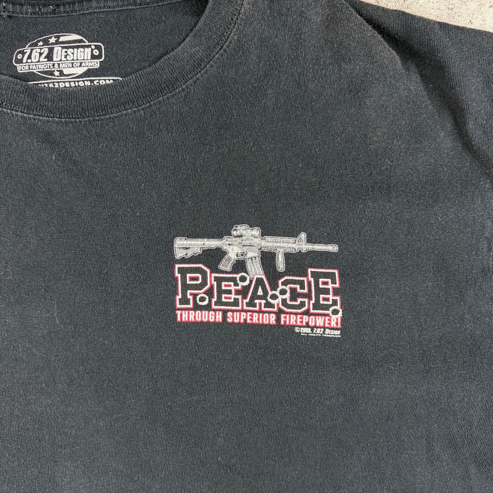 Vintage Peace Through Superior Firepower Shirt XL Size US XL / EU 56 / 4 - 5 Thumbnail