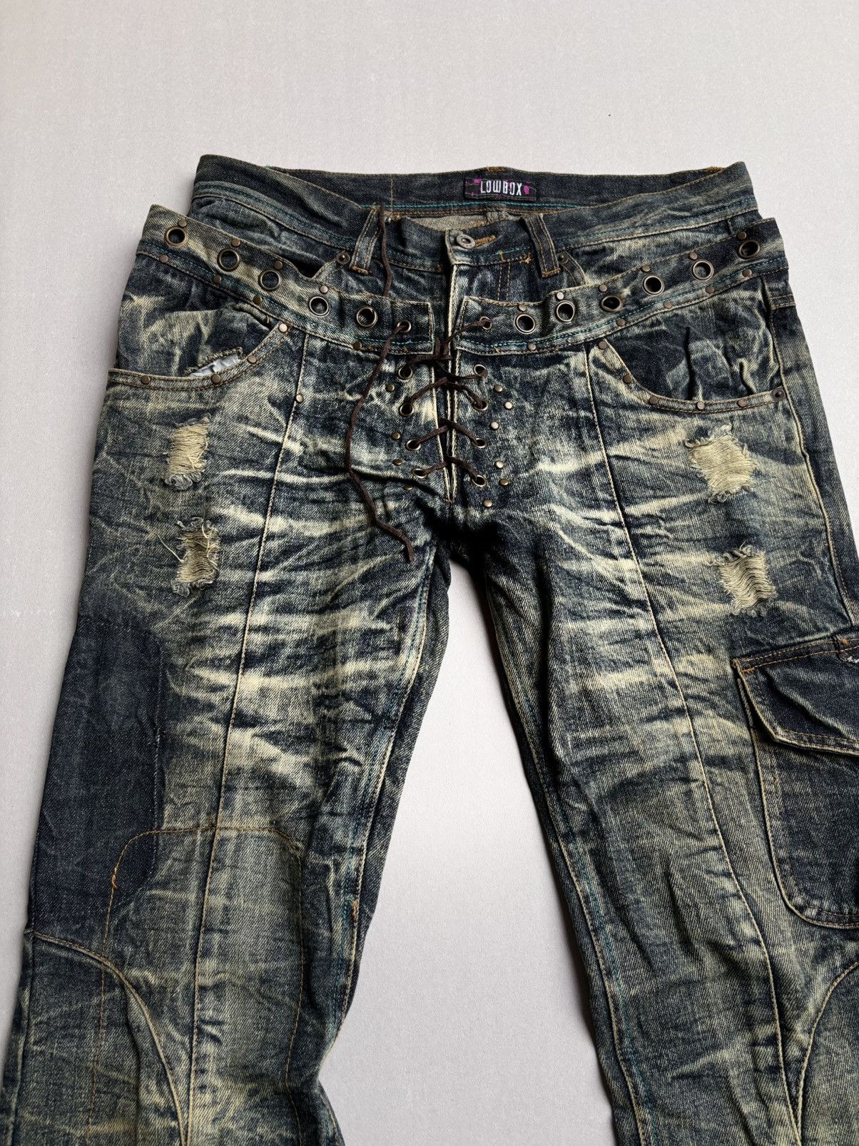 LOWBOX Lace-up flare jeans Size US 29 - 2 Thumbnail