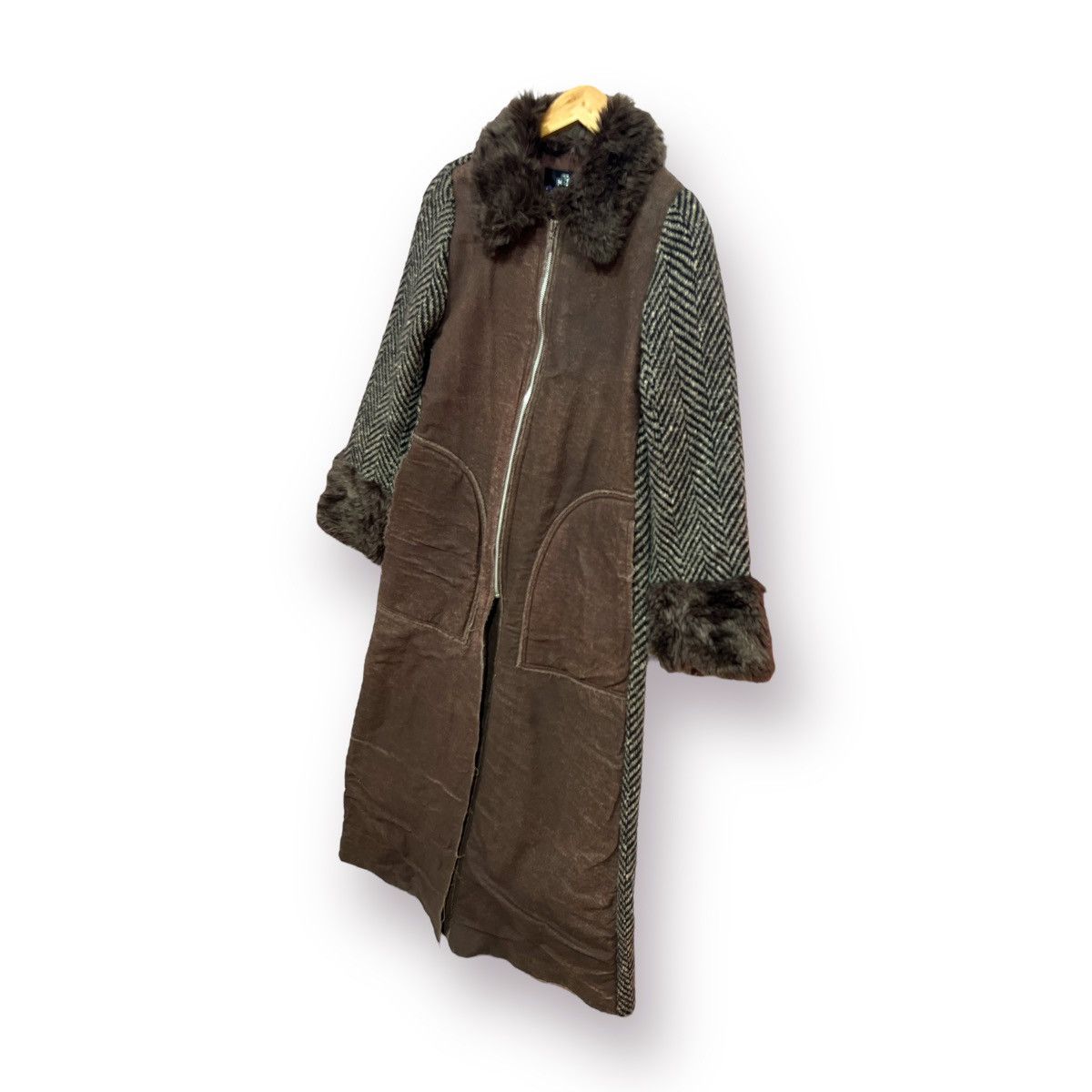 Japanese Brand Exclusive Clutch flare cloak fur harringbone jacket Size S / US 4 / IT 40 - 2 Thumbnail