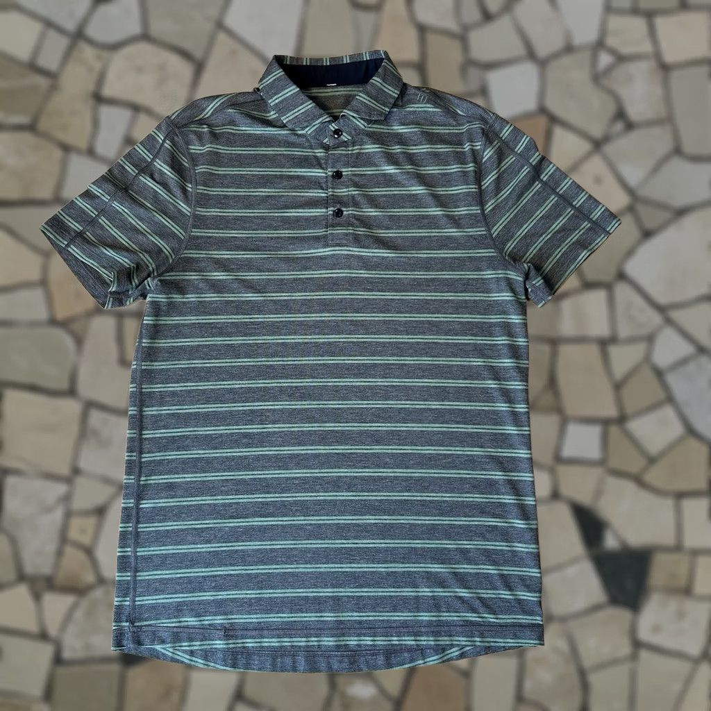 Lululemon Lululemon Propel Polo Striped Shirt Short Sleeve Men’s Medium Size US M / EU 48-50 / 2 - 1 Thumbnail