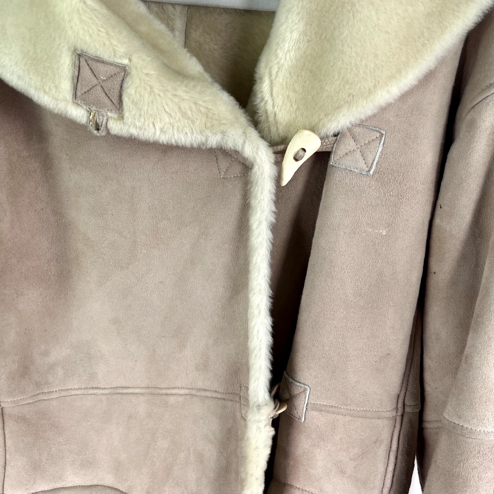 Vintage VINTAGE Worth Women’s Shearling Trench Coat Leather Size M Brown Fall Winter Classic Size M / US 6-8 / IT 42-44 - 3 Thumbnail