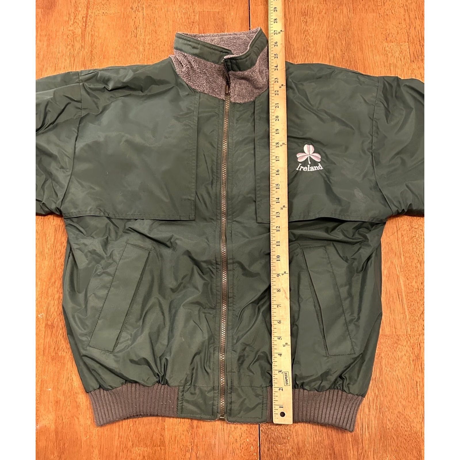 Vintage VINTAGE Ireland Fleece Lined Full Zip Jacket Large Green 90s Mens Size US L / EU 52-54 / 3 - 6 Thumbnail