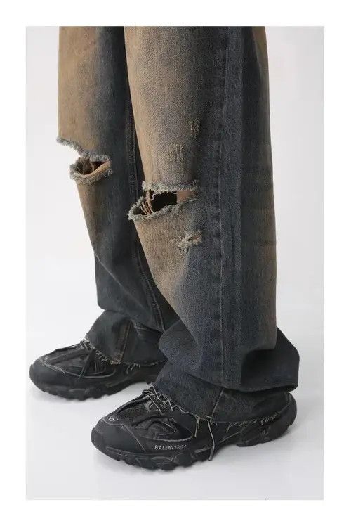 Britches Blue Gradient Wash Bootcut Flared Jeans y2k retro Size US 30 / EU 46 - 7 Thumbnail