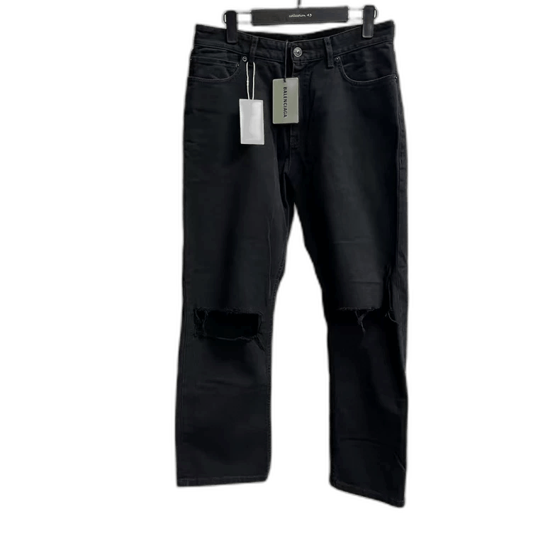 Balenciaga Black Wide Leg Denim Pants by Balenciaga Size US 26 / EU 42 - 1 Thumbnail