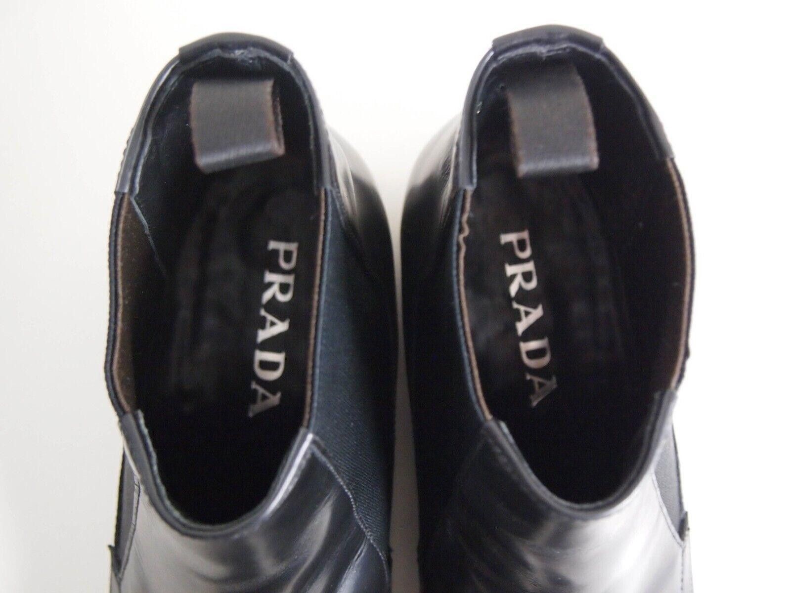 Prada Prada Chelsea Ankle Boots Black Leather Size US 7 EU 40 Size US 7 / EU 40 - 7 Thumbnail
