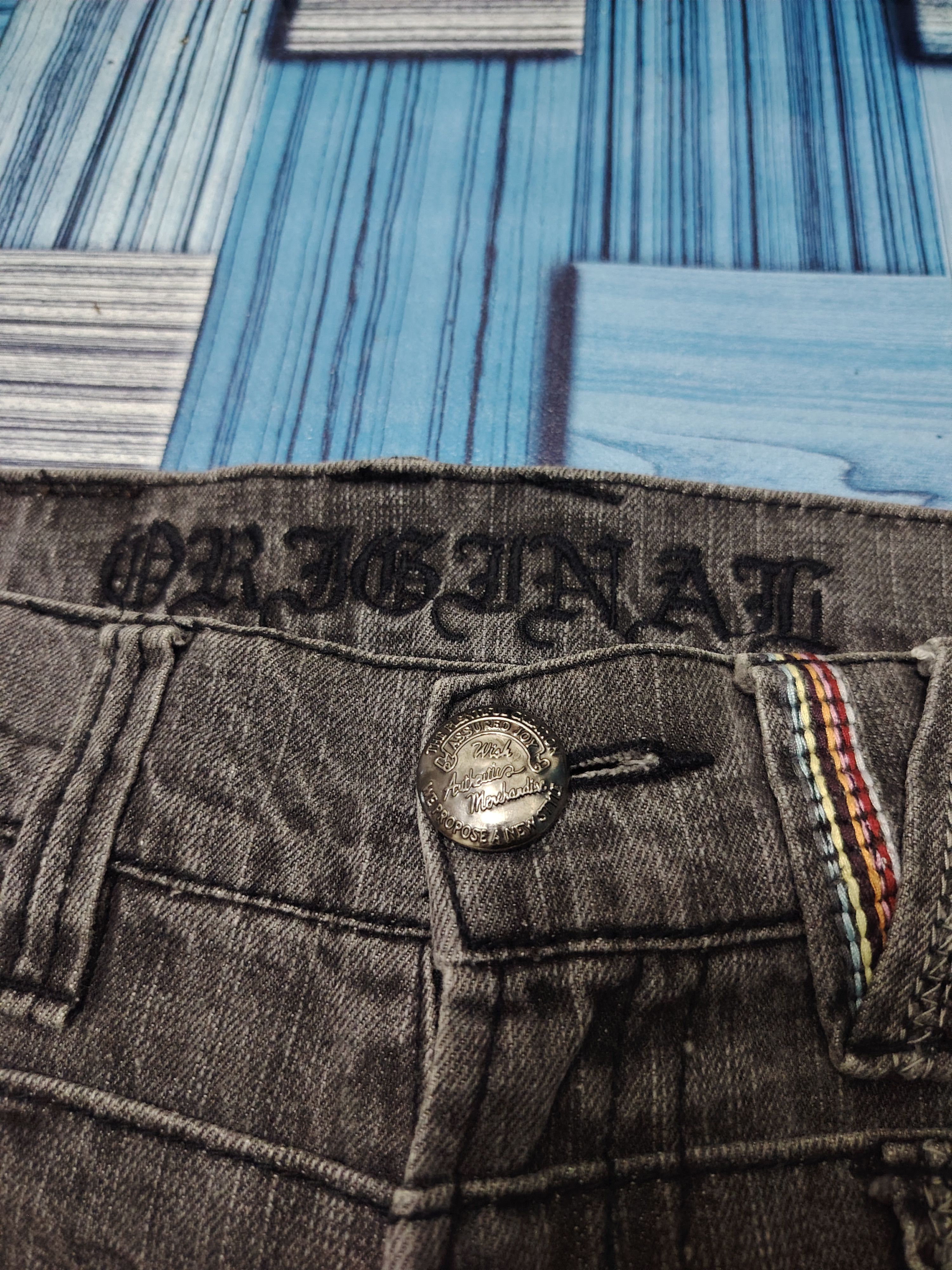 Who Decides War Vtg Japan Assured Joy Double Waist jeans Distressed Jeans Size US 32 / EU 48 - 4 Thumbnail