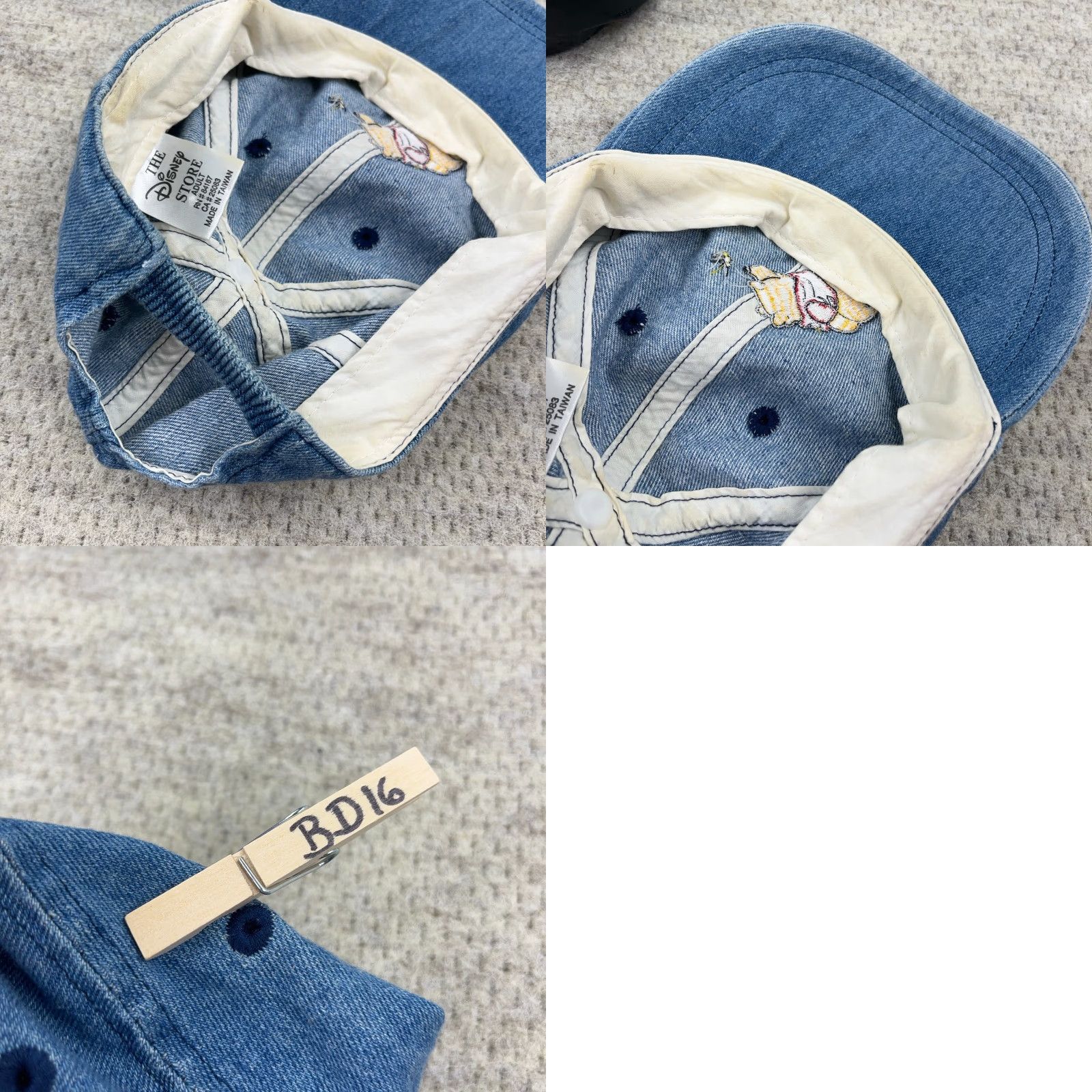 Disney VINTAGE Disney Winnie The Pooh Hat Womens Denim Baseball Cap Adjustble Blue 90s Logo Embroidered 100% Cotton Stretch Fit Adult Womens Size 42" / US 20 - 8 Thumbnail