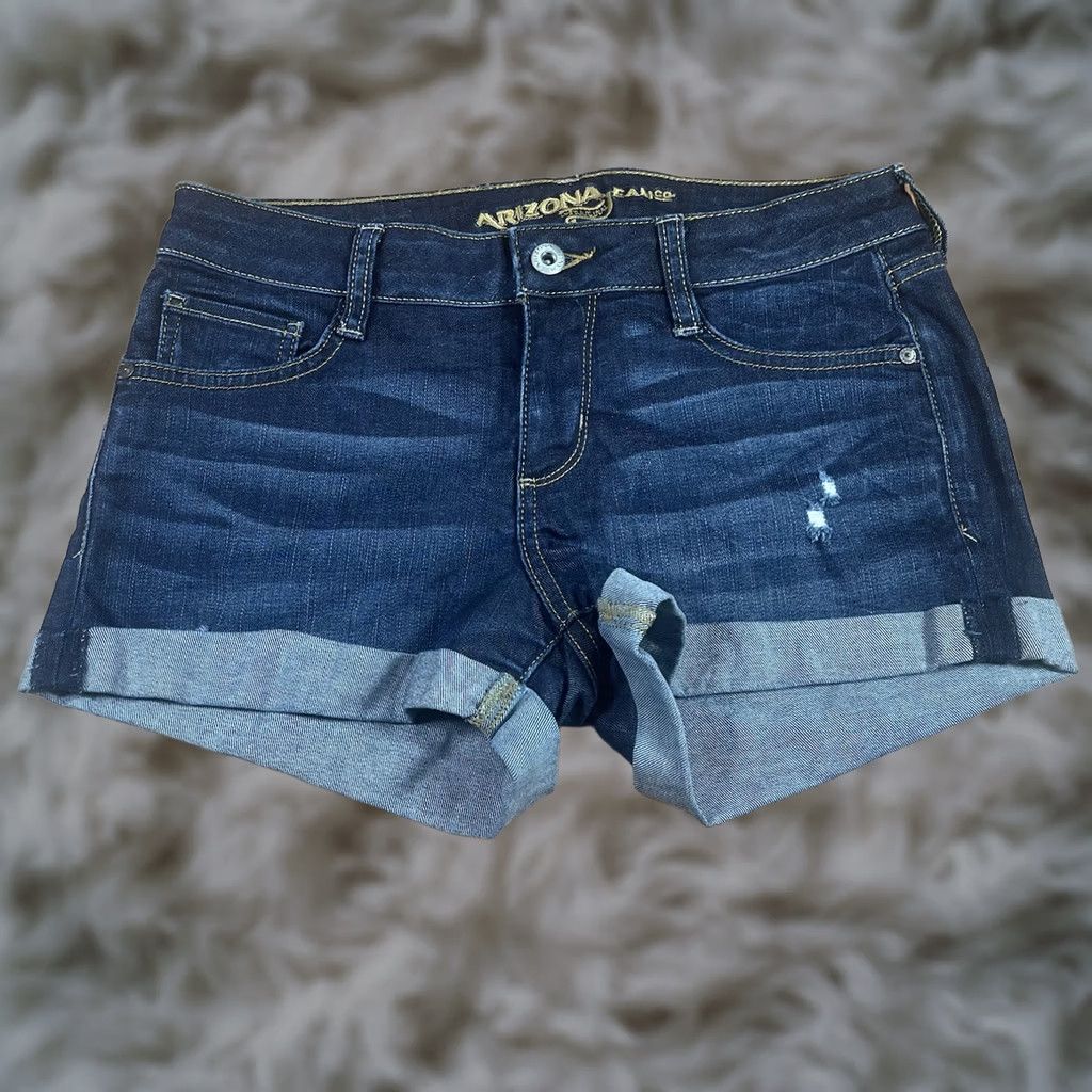 Vintage VINTAGE The Original Arizona Jeans Denim Shorts Womens 5 Stretch Flat Front Blue Jeans Womens Shorts Size 27" / US 4 / IT 40 - 1 Thumbnail