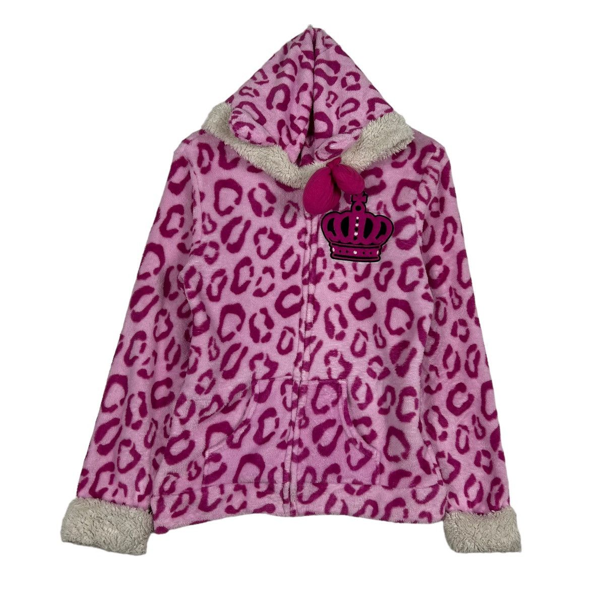 Japanese Brand 🔥 VINTAGE HELLO KITTY FAUX FUR FLEECE HOODIE Size L / US 10 / IT 46 - 1 Thumbnail