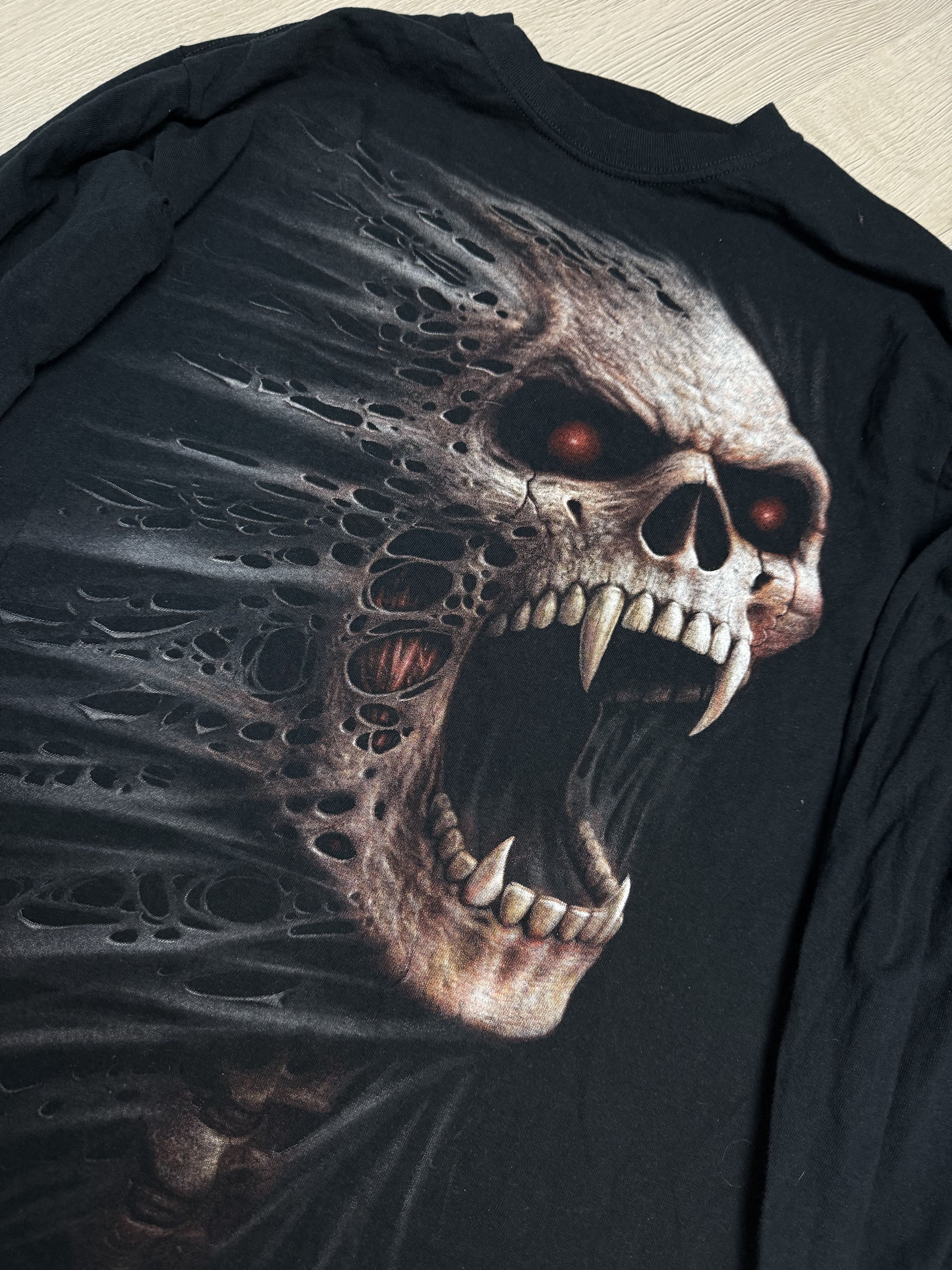 Band Tees × Japanese Brand Vintage Y2K Spiral Scream Skull Horror Rock Tee Shirt Size US L / EU 52-54 / 3 - 8 Thumbnail