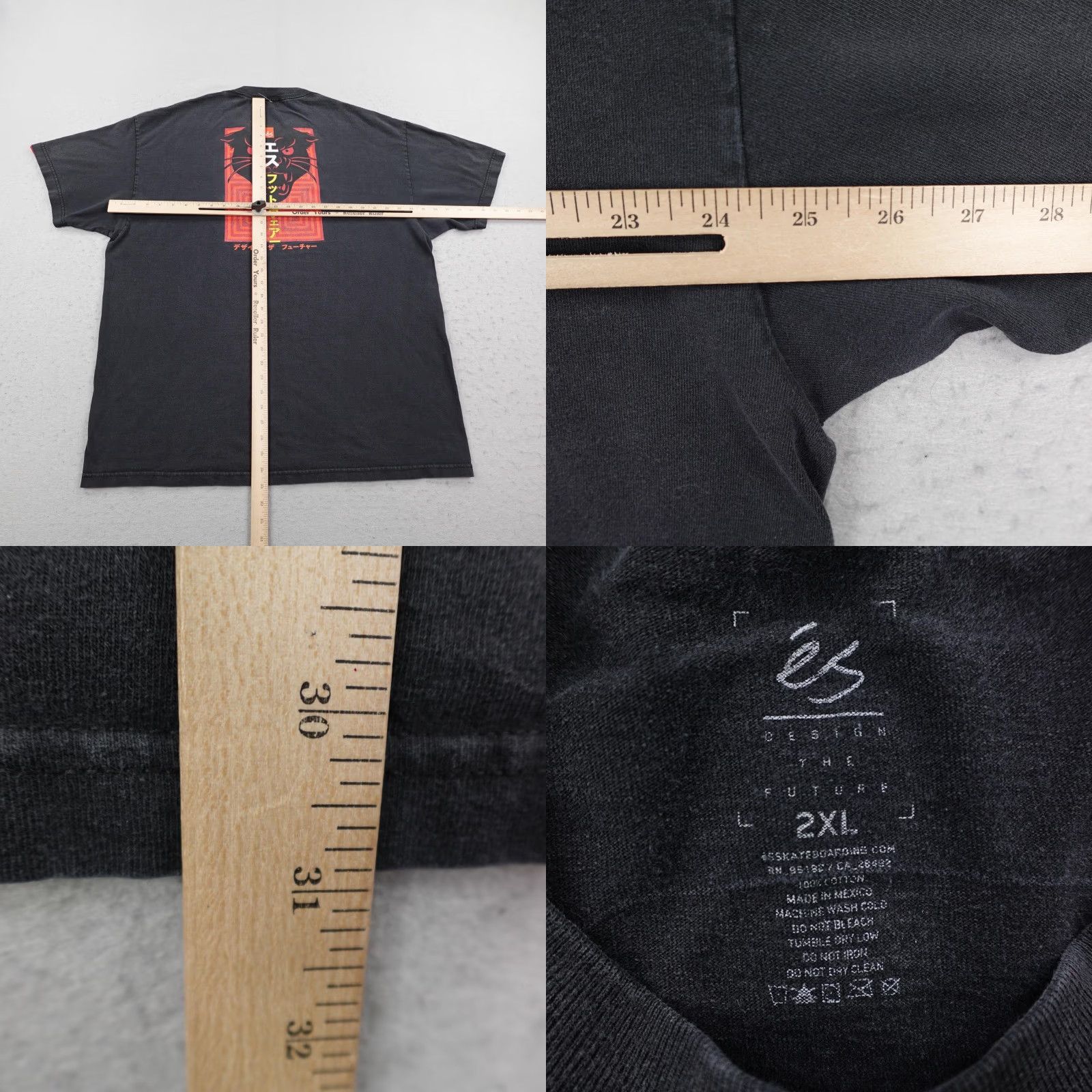 Vintage ES Skateboard Shirt Mens 2XL Black Kyatto Japanese Panther Skater Skateboarding Size US XXL / EU 58 / 5 - 8 Thumbnail