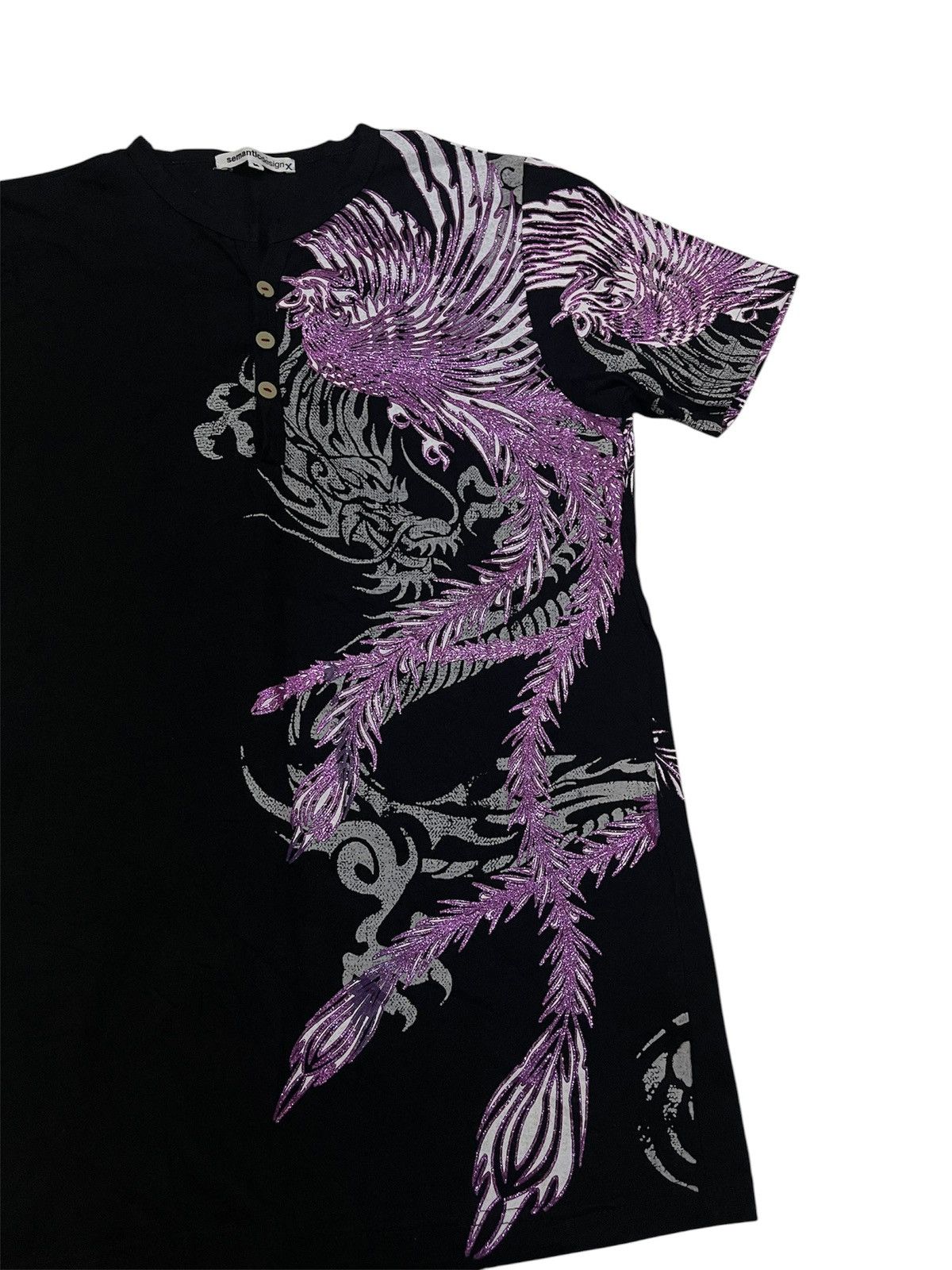 semanticdesign Vintage Semantic Design Sukajan Overprint Henley Tee Size US M / EU 48-50 / 2 - 3 Thumbnail