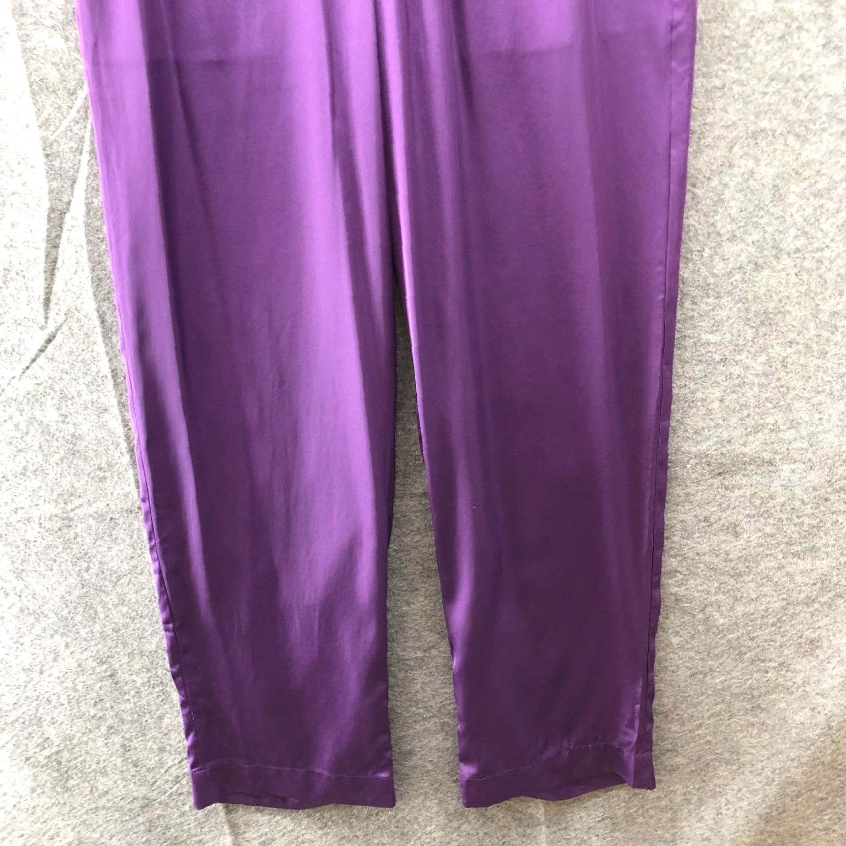 Vintage Montserrat NY Satin Lounge Pants Womens S Purple Pull On Pajama Size 28" / US 6 / IT 42 - 4 Thumbnail