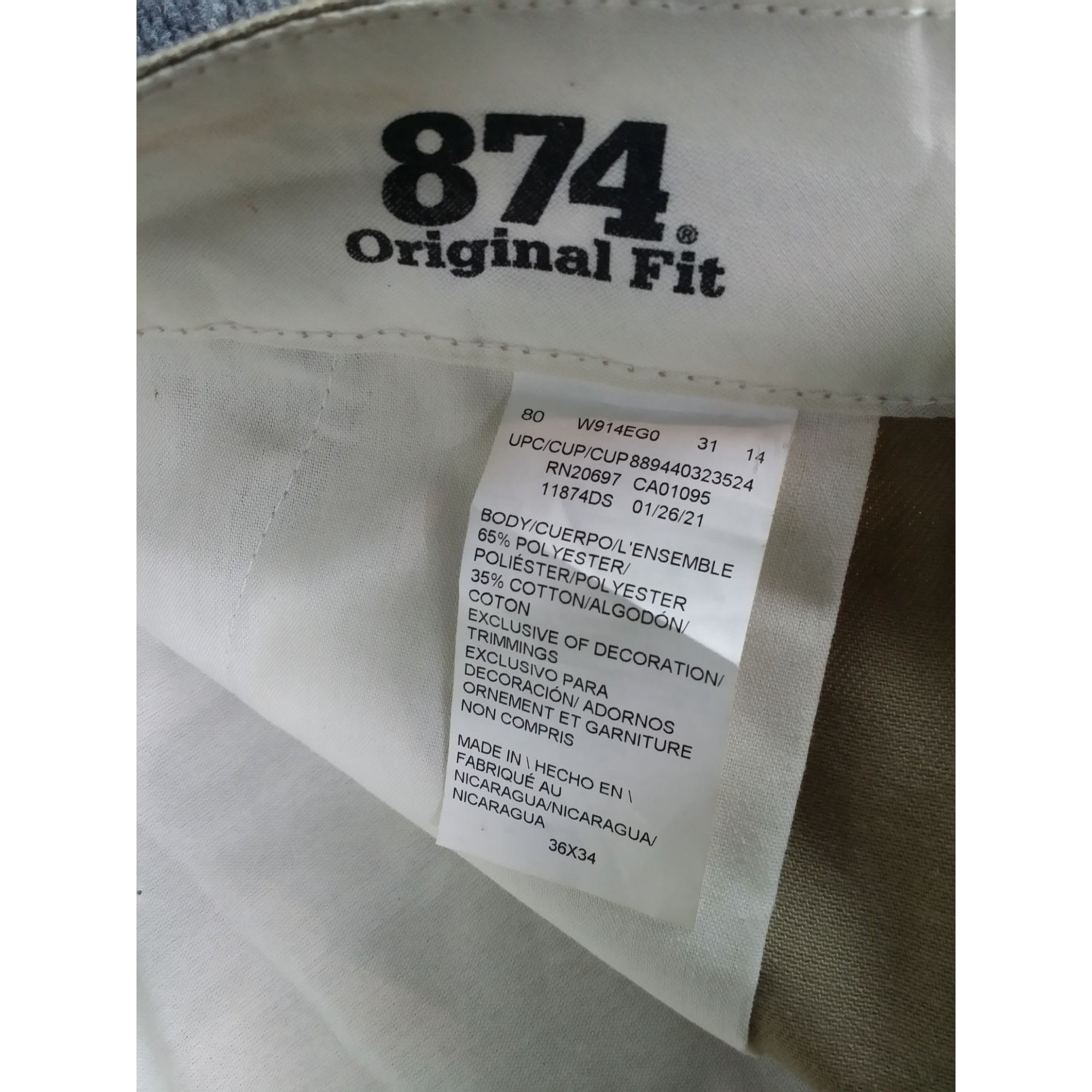 Dickies Dickies Original Fit 874 Pants Men Sz 36X34 Khaki Casual Wor Size US 36 / EU 52 - 7 Thumbnail