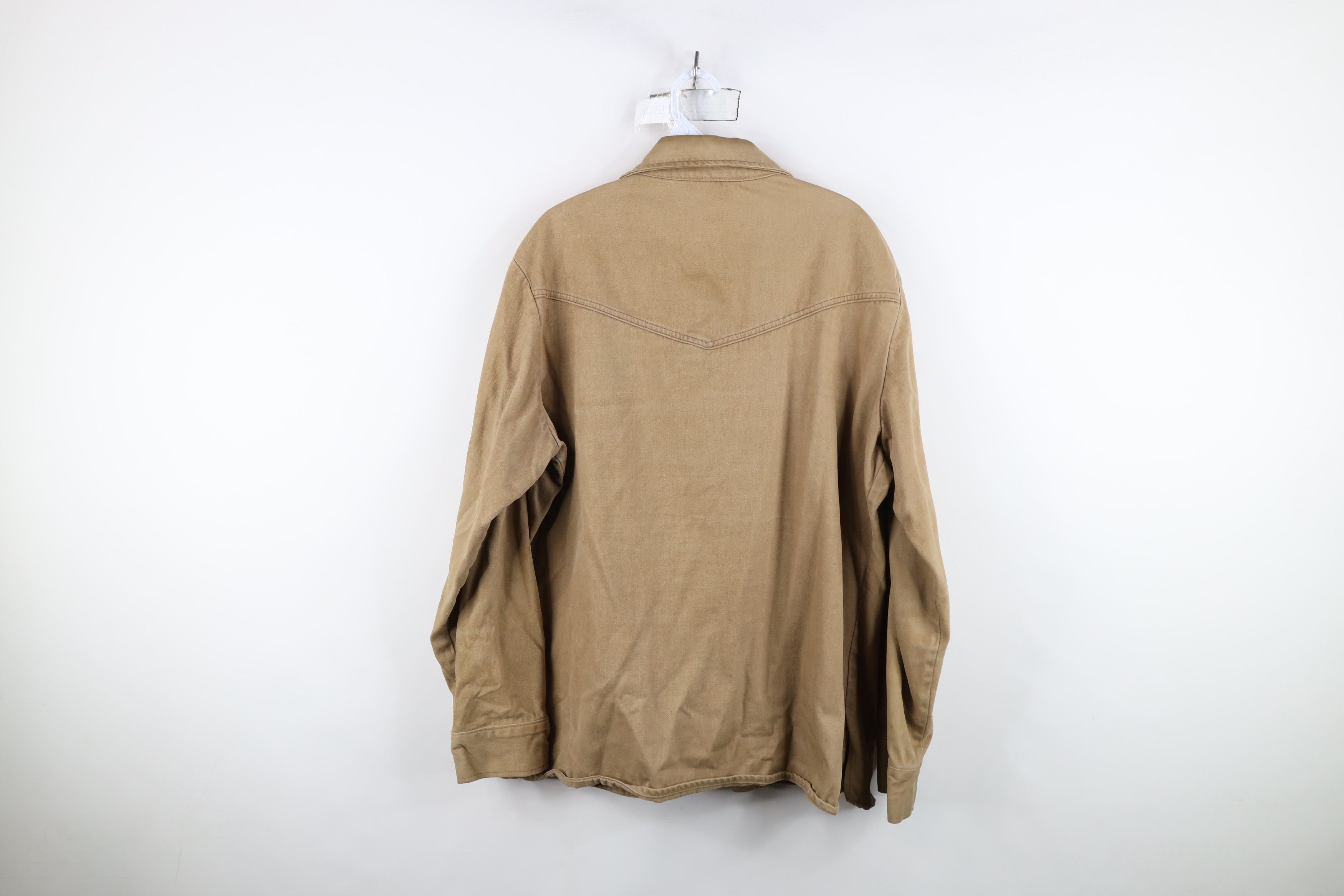 Vintage Vintage 60s 70s Heavy Western Chamois Cloth Shirt Jacket USA Size US XXL / EU 58 / 5 - 14 Thumbnail