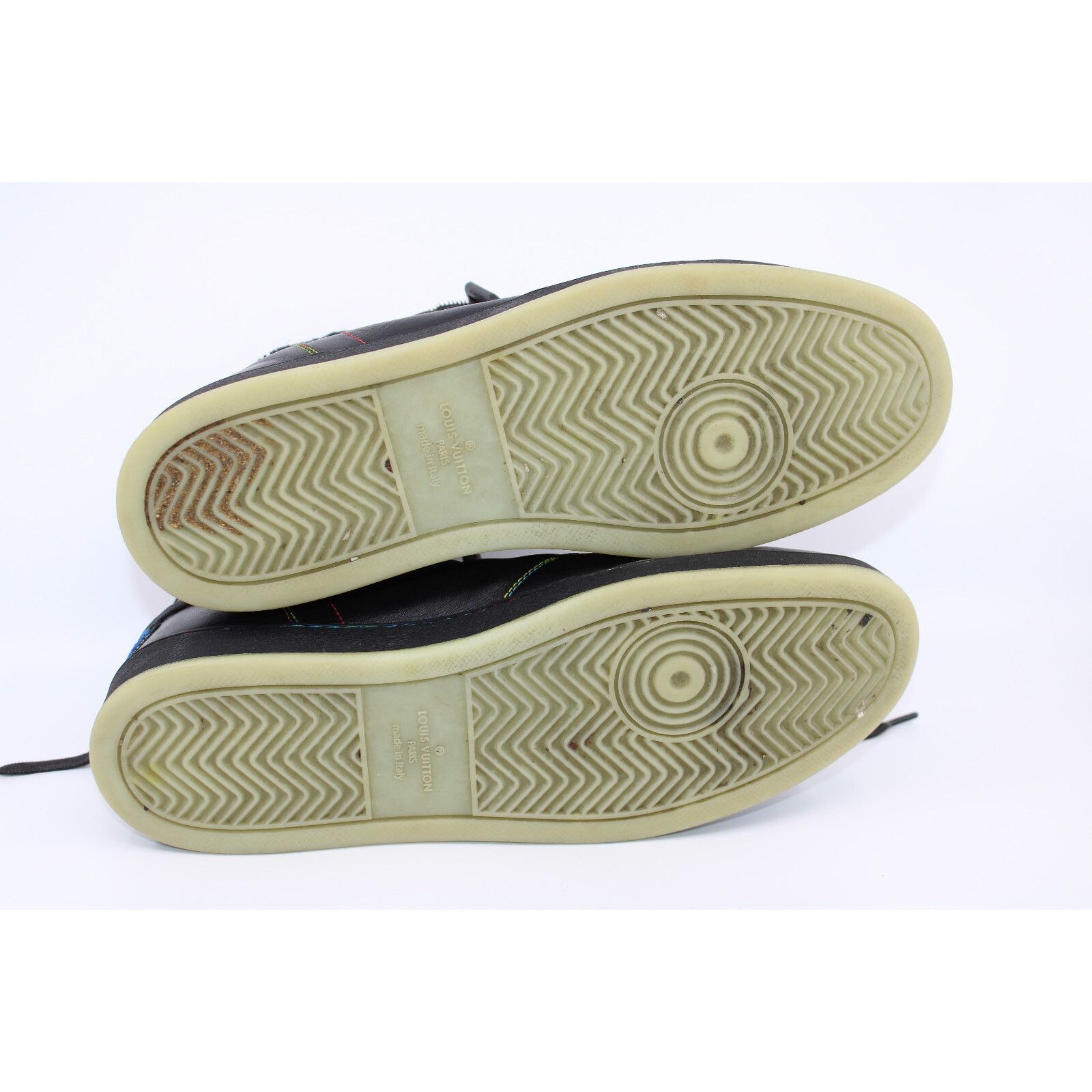 Louis Vuitton LOUIS VUITTON Rivoli Black Rainbow Calfskin Sneakers LV 9.5 Size US 10.5 / EU 43-44 - 5 Thumbnail