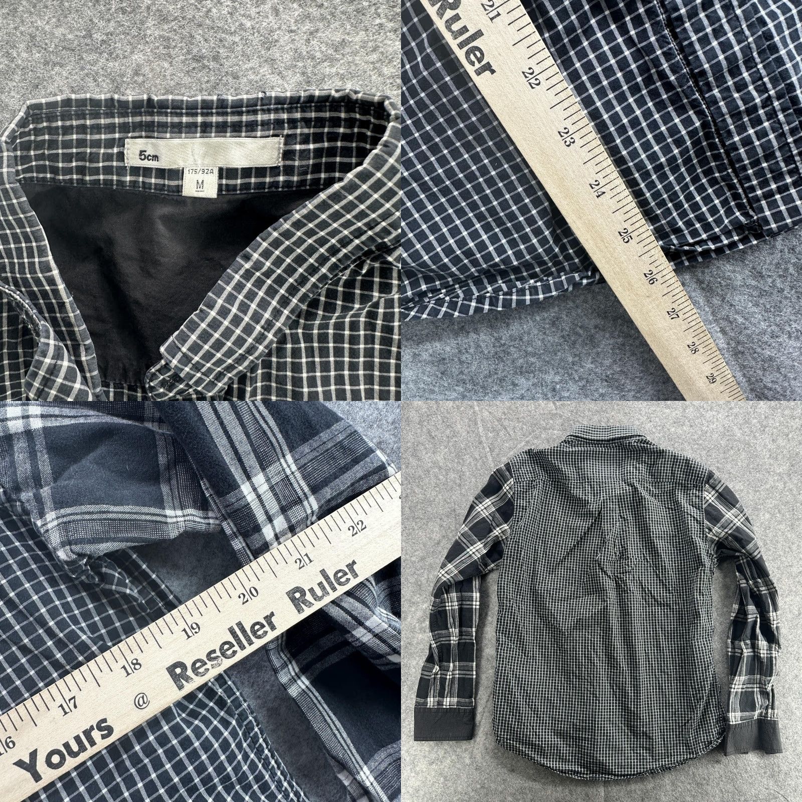 Nique 5cm Shirt Mens Medium Black White Plaid Check Button-Down Long Sleeve Slim Cotton Shirt Mens Regular Black White Plaid Check Modern Casual Business Size US M / EU 48-50 / 2 - 8 Thumbnail