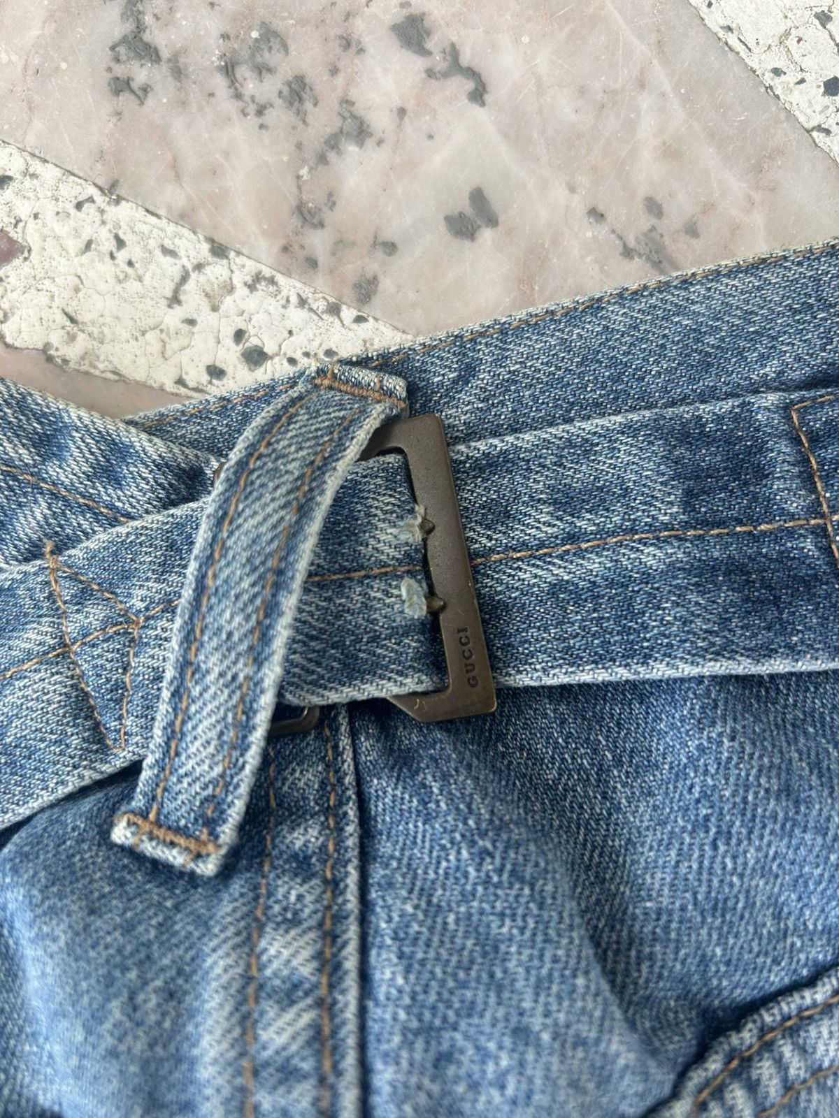Gucci Gucci Straight Cut Buckle Back Vintage Denim Trousers Size US 30 / EU 46 - 13 Thumbnail