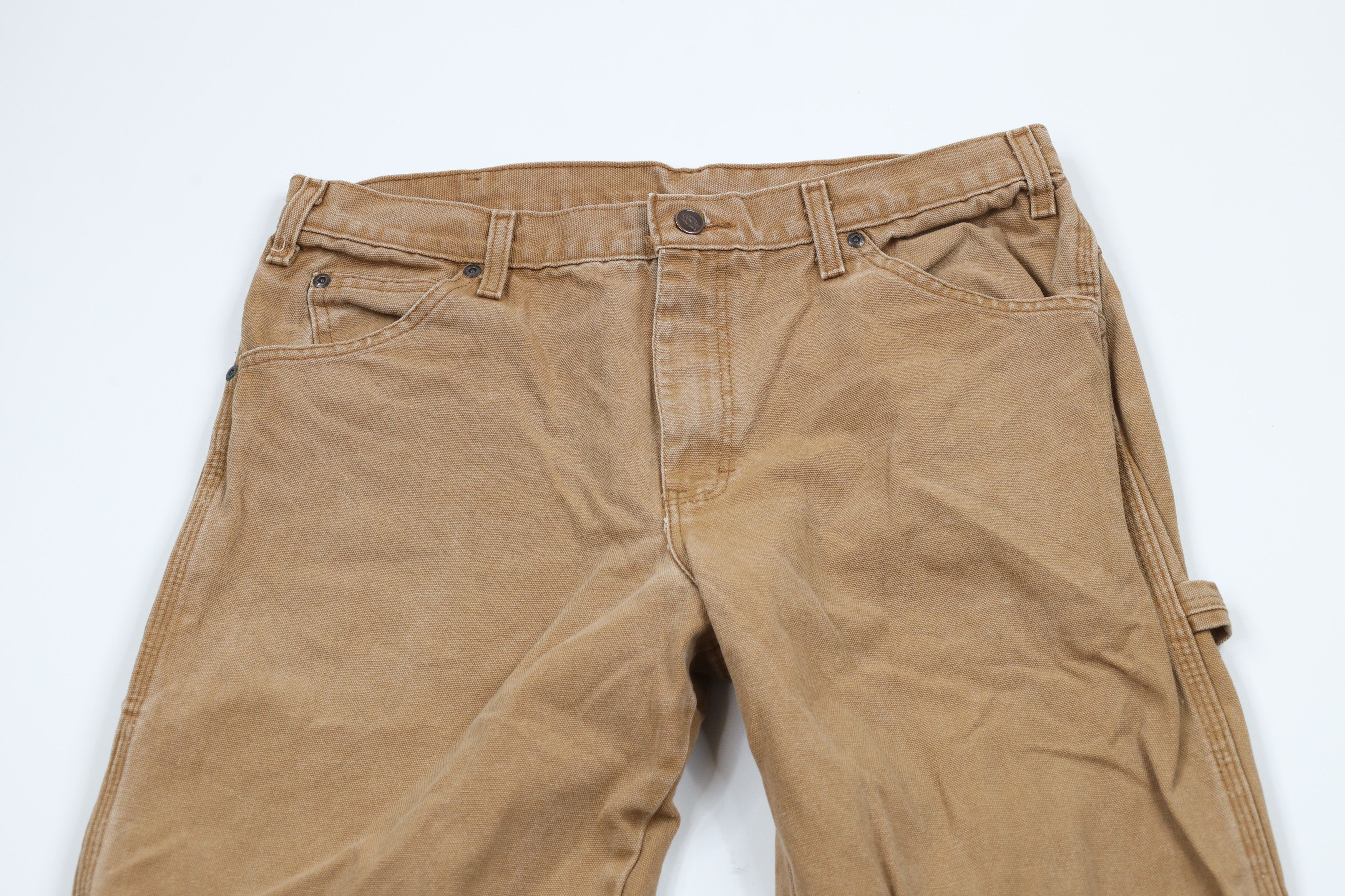 Dickies × Vintage Vintage Y2K Dickies Relaxed Canvas Wide Leg Dungaree Pants Size US 34 / EU 50 - 2 Thumbnail