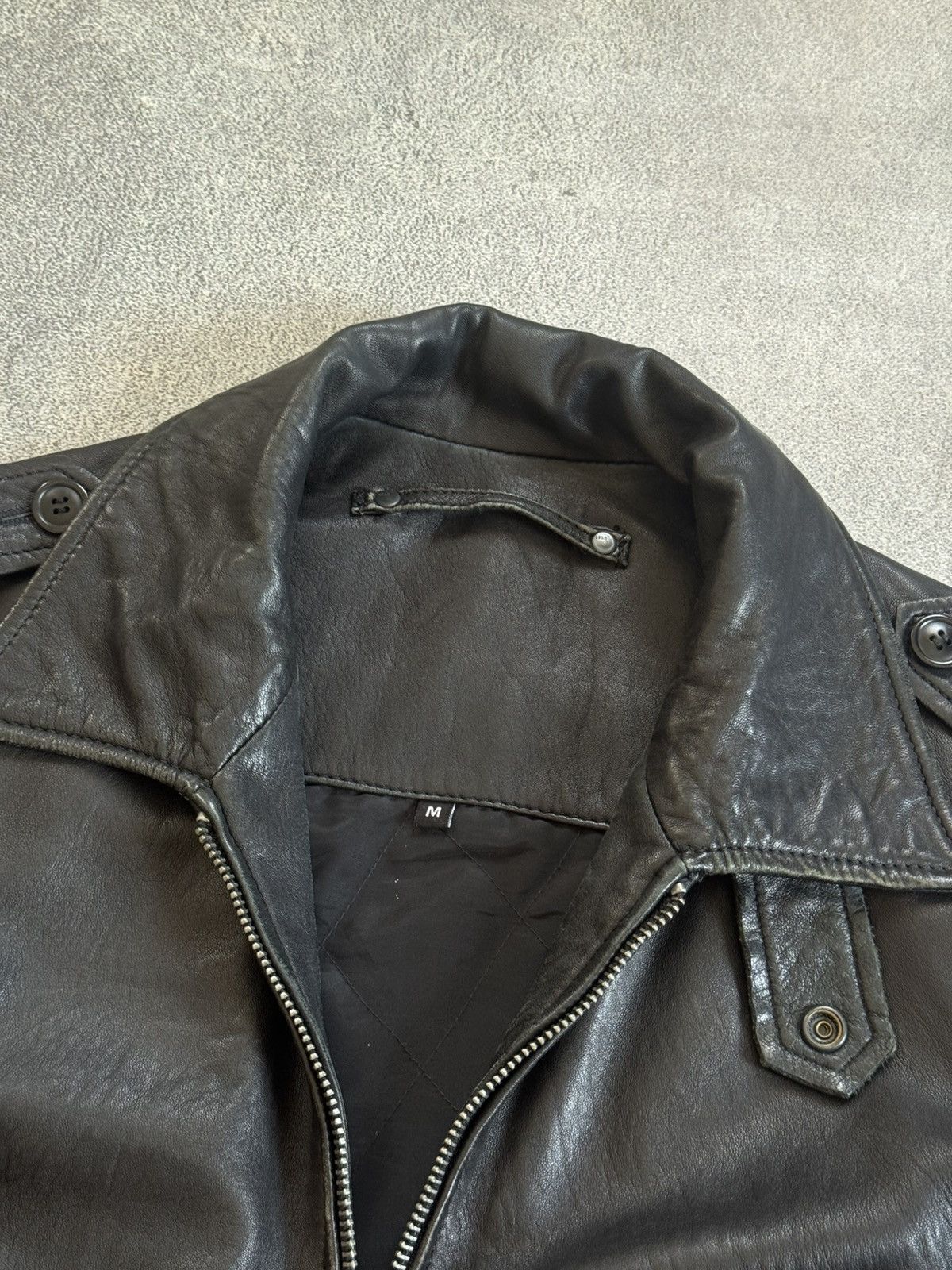 Genuine Leather Retro M/size leather aviator bomber zip jacket pilot track Size US M / EU 48-50 / 2 - 5 Thumbnail