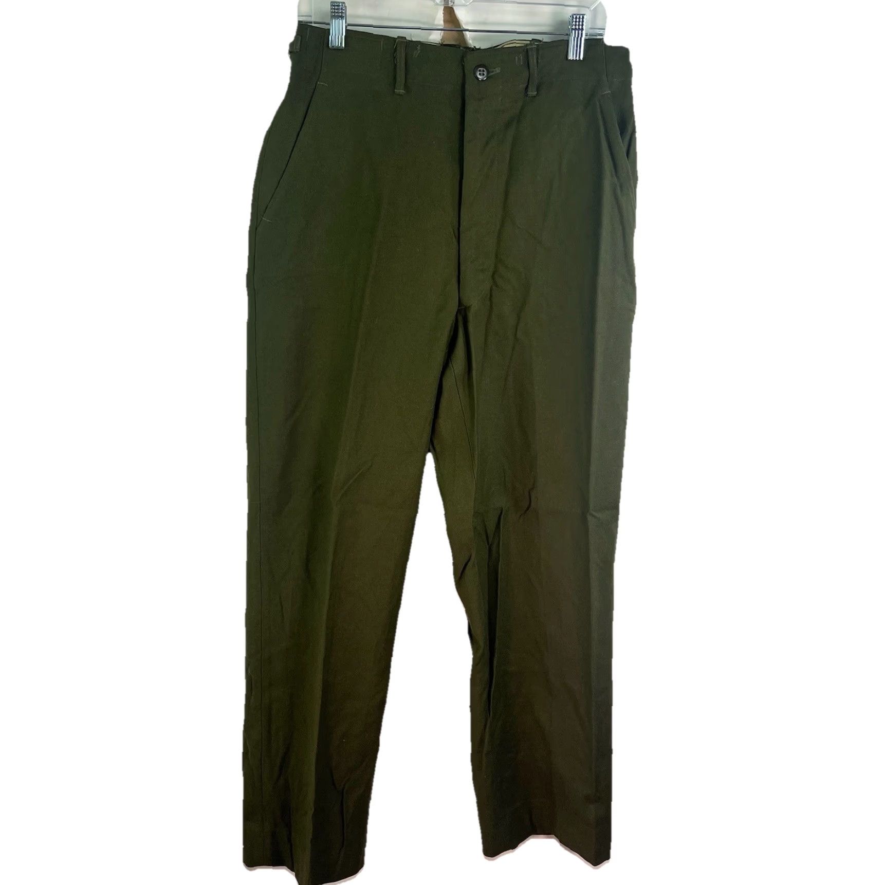 Vintage VINTAGE US MILITARY M-1951 Wool Field Pants Mens S Green Straight Waist 30x31 Button Fly Pockets Chino Size US 29 - 2 Thumbnail