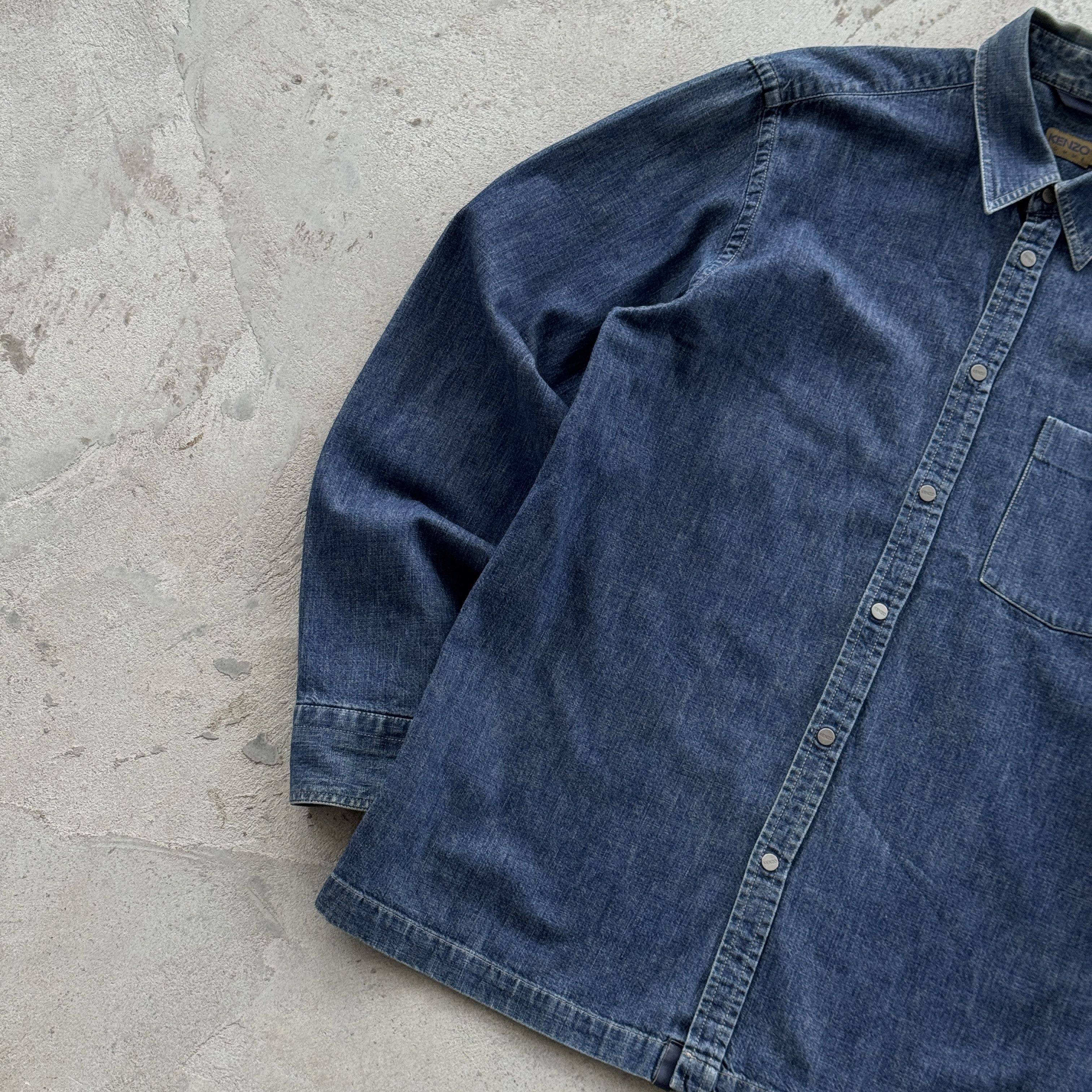 Kenzo Vintage Kenzo Homme Vintage Denim Shirt Blue Indigo Archive Size US M / EU 48-50 / 2 - 3 Thumbnail