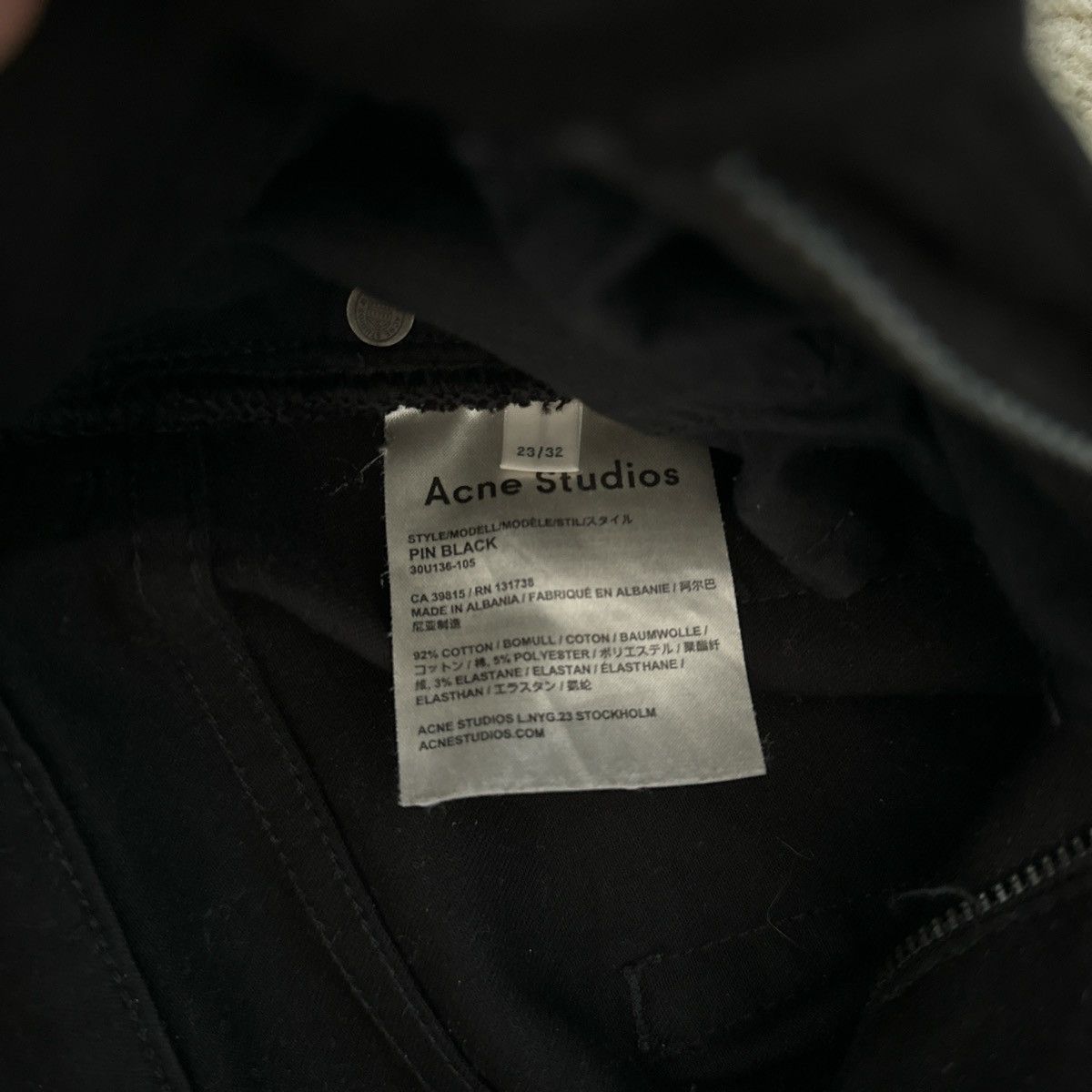 Acne Studios Acne Studios Pin skinny jeans in black Size 23/32 Size 23" - 3 Thumbnail