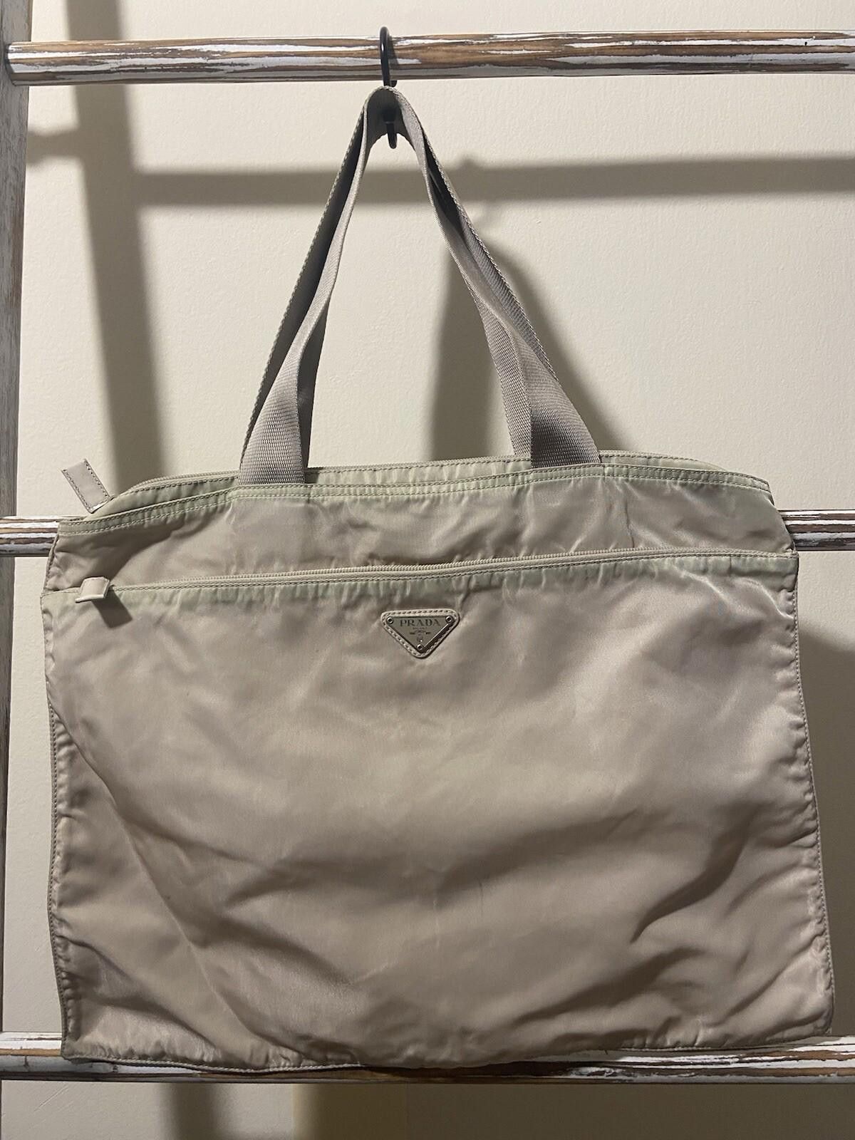 Prada Prada faded gray “mint” slim nylon tote bag, fair condition Size ONE SIZE - 1 Thumbnail