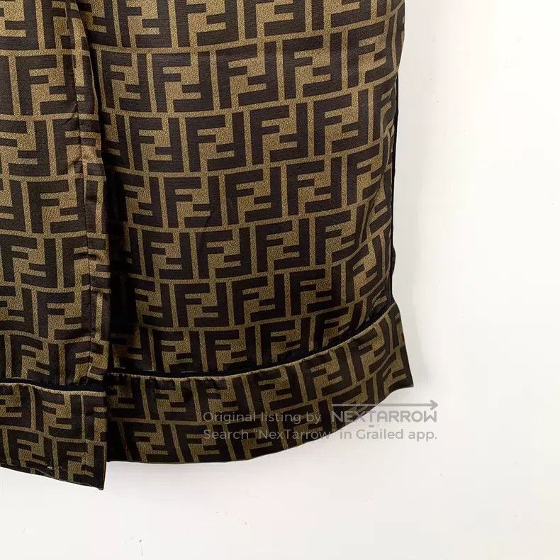 Fendi Fendi Dark brown double F all-over printed mulberry silk c Size 26" / US 2 / IT 38 - 4 Thumbnail