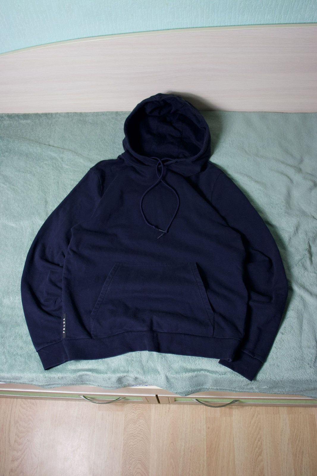 Prada Prada Luxury Black Tab Dark Blue Hoodie Rare Piece Size US XL / EU 56 / 4 - 4 Thumbnail