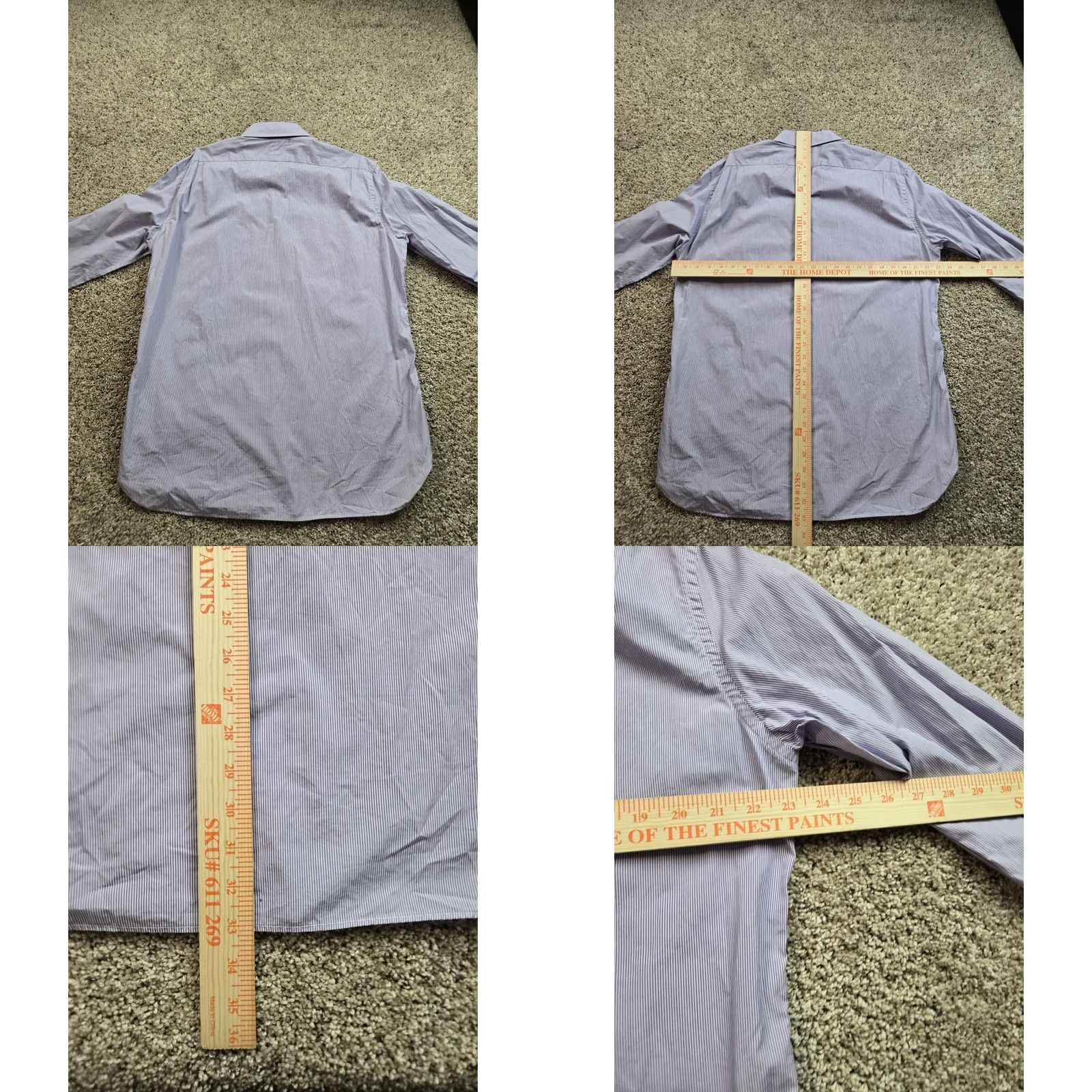 J.Crew J.CREW Ludlow Dress Shirt Mens XL Purple Stripe Cotton Long Sleeve Shirt Size 46R - 8 Thumbnail