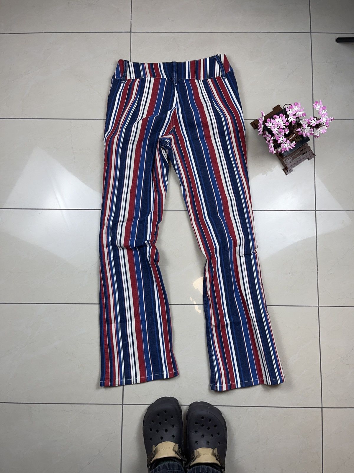 Japanese Brand × Vintage ➕ vintage hippie style flares striped bell bottoms 70s vibe Size 28" / US 6 / IT 42 - 2 Thumbnail