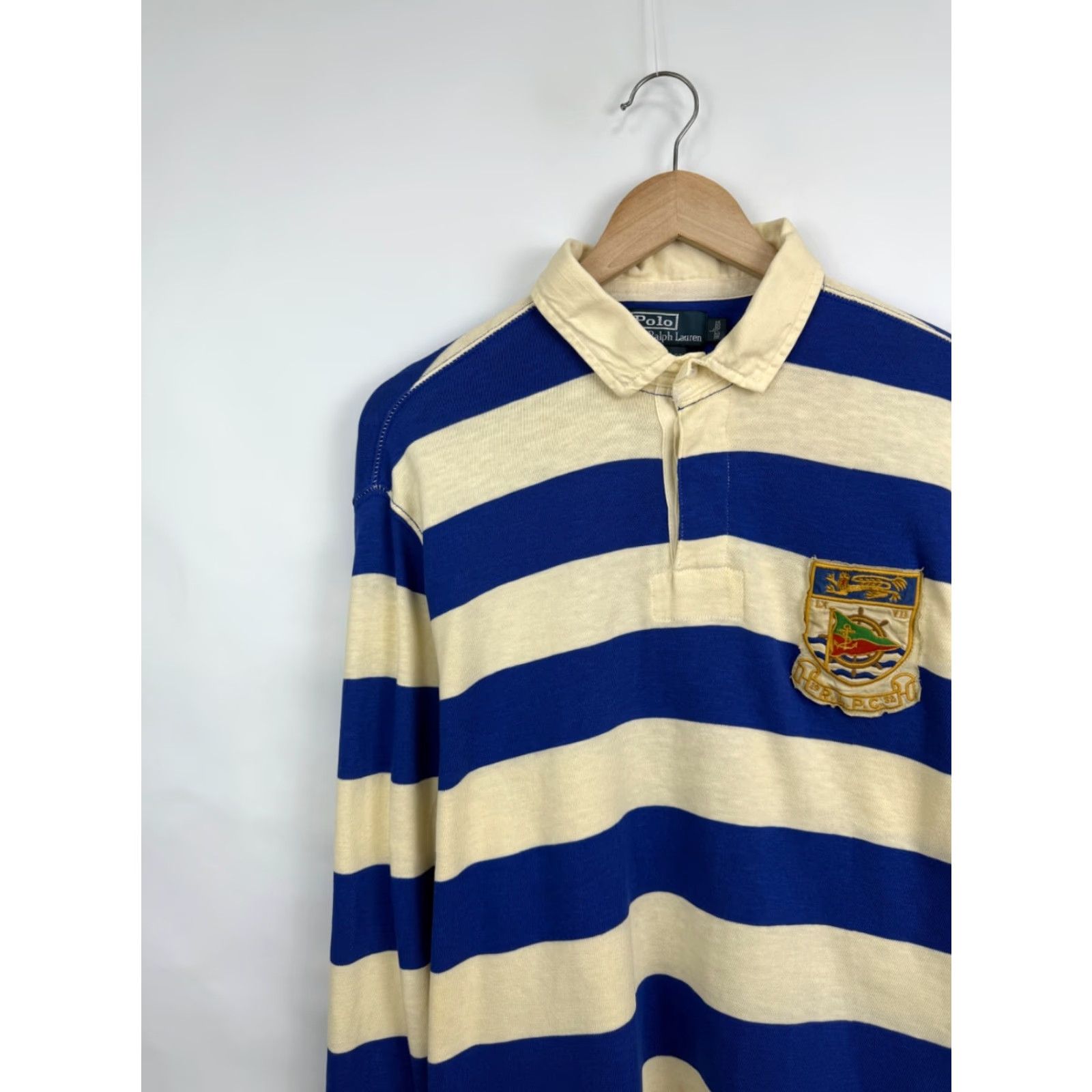 Polo Ralph Lauren VINTAGE Polo Ralph Lauren Dragon RLPC Long Sleeve Shirt L Blue/Beige 90s Mens Polo RL Dragon RLPC Long Sleeve Vintage 90s Blue Beige Mens Shirt Size US L / EU 52-54 / 3 - 3 Thumbnail
