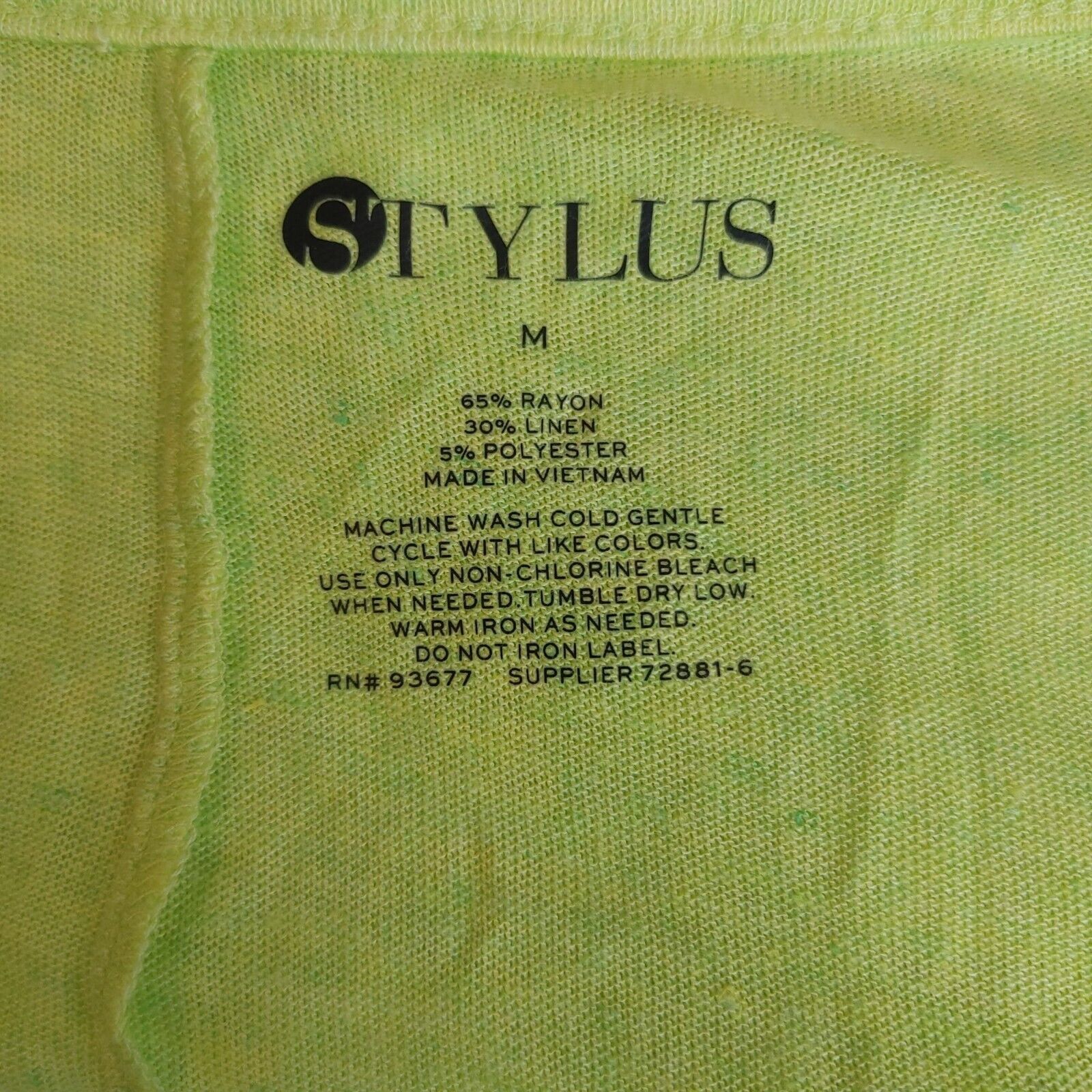 Other Stylus Women's Green Split Neck Short Sleeve Blouse Medium Size M / US 6-8 / IT 42-44 - 3 Thumbnail