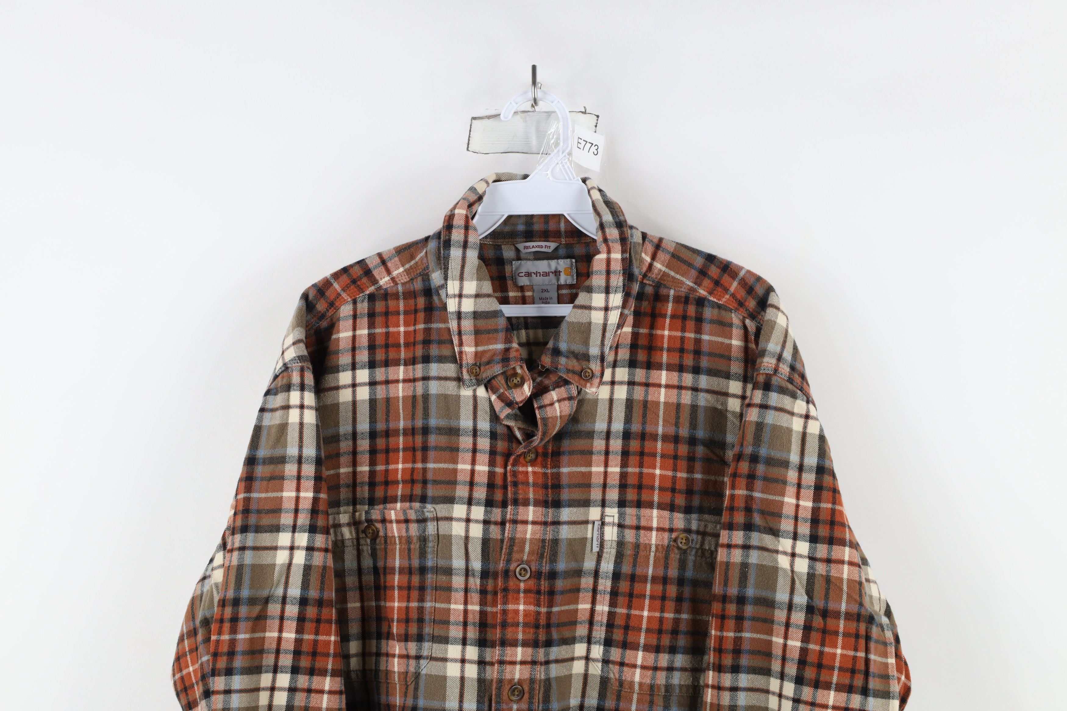Carhartt × Vintage Vintage Carhartt Relaxed Fit Flannel Button Down Shirt Plaid Size US XXL / EU 58 / 5 - 2 Thumbnail